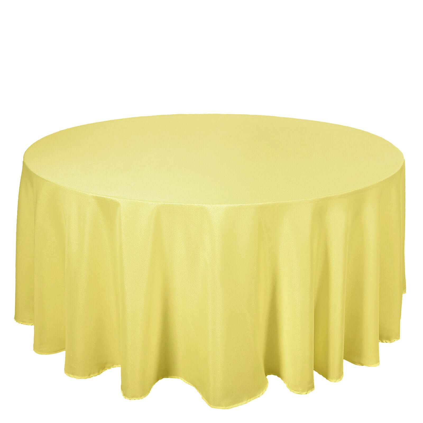 Polyester 120 Round Tablecloth Yellow - Seamless Wrinkle-Resistant Table Cover