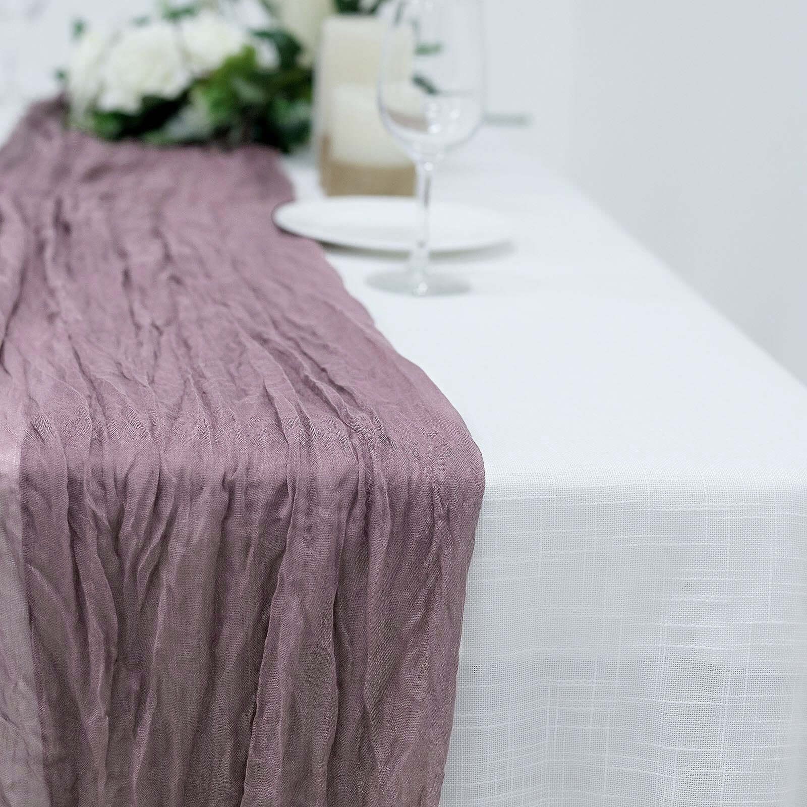 Gauze Cheesecloth 10ft Table Runner Violet Amethyst - Rustic Boho Style