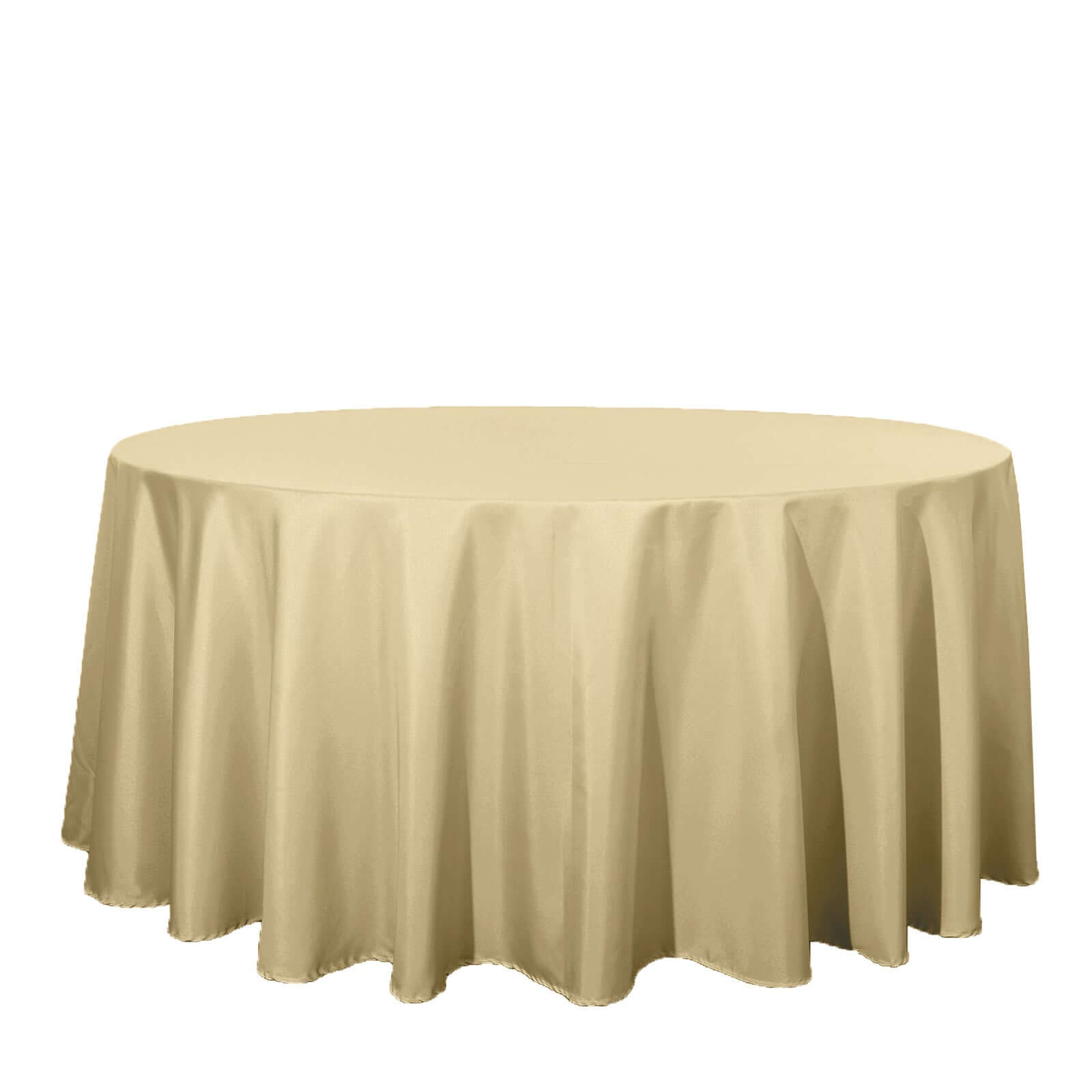 Polyester 120 Round Tablecloth Champagne - Seamless Wrinkle-Resistant Table Cover