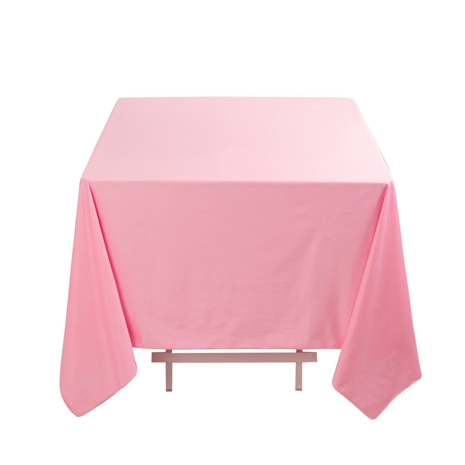 Premium Scuba Square 70x70 Tablecloth Pink - Wrinkle Free & Stain Resistant Table Cover