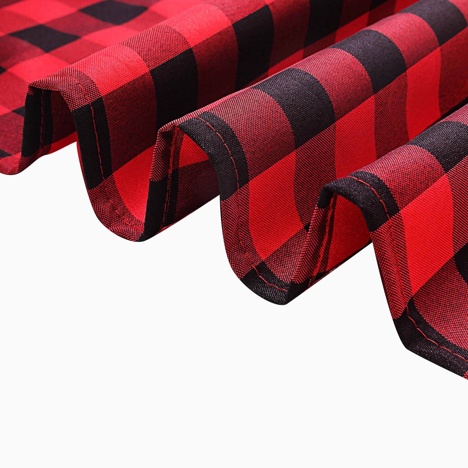 Polyester 60x126 Rectangle Tablecloth Black/Red - Buffalo Plaid Checkered Table Cover