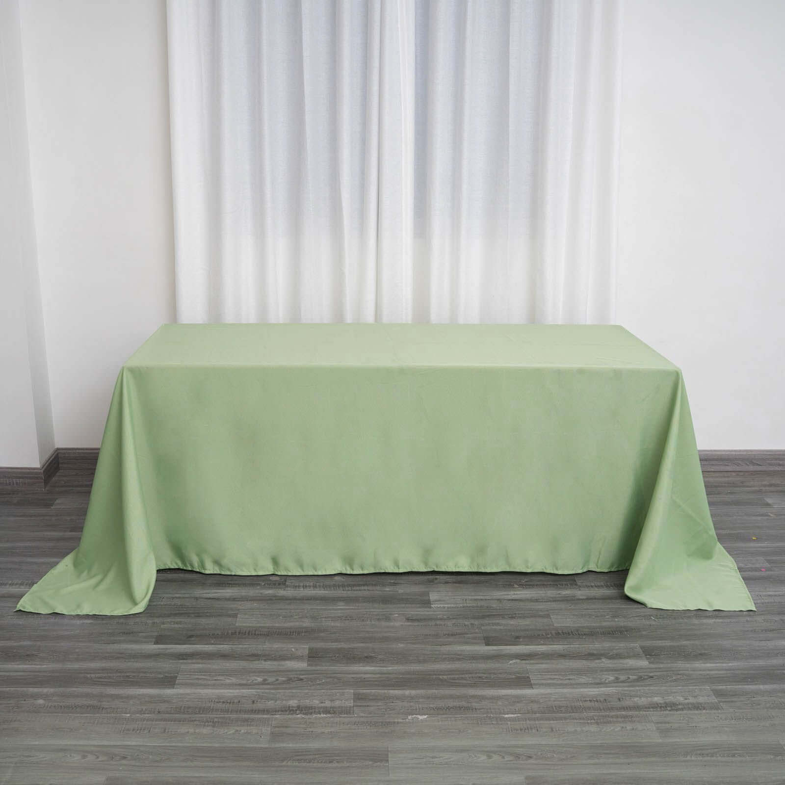 Polyester 90x132 Rectangle Tablecloth Sage Green - Seamless Wrinkle-Resistant Table Cover