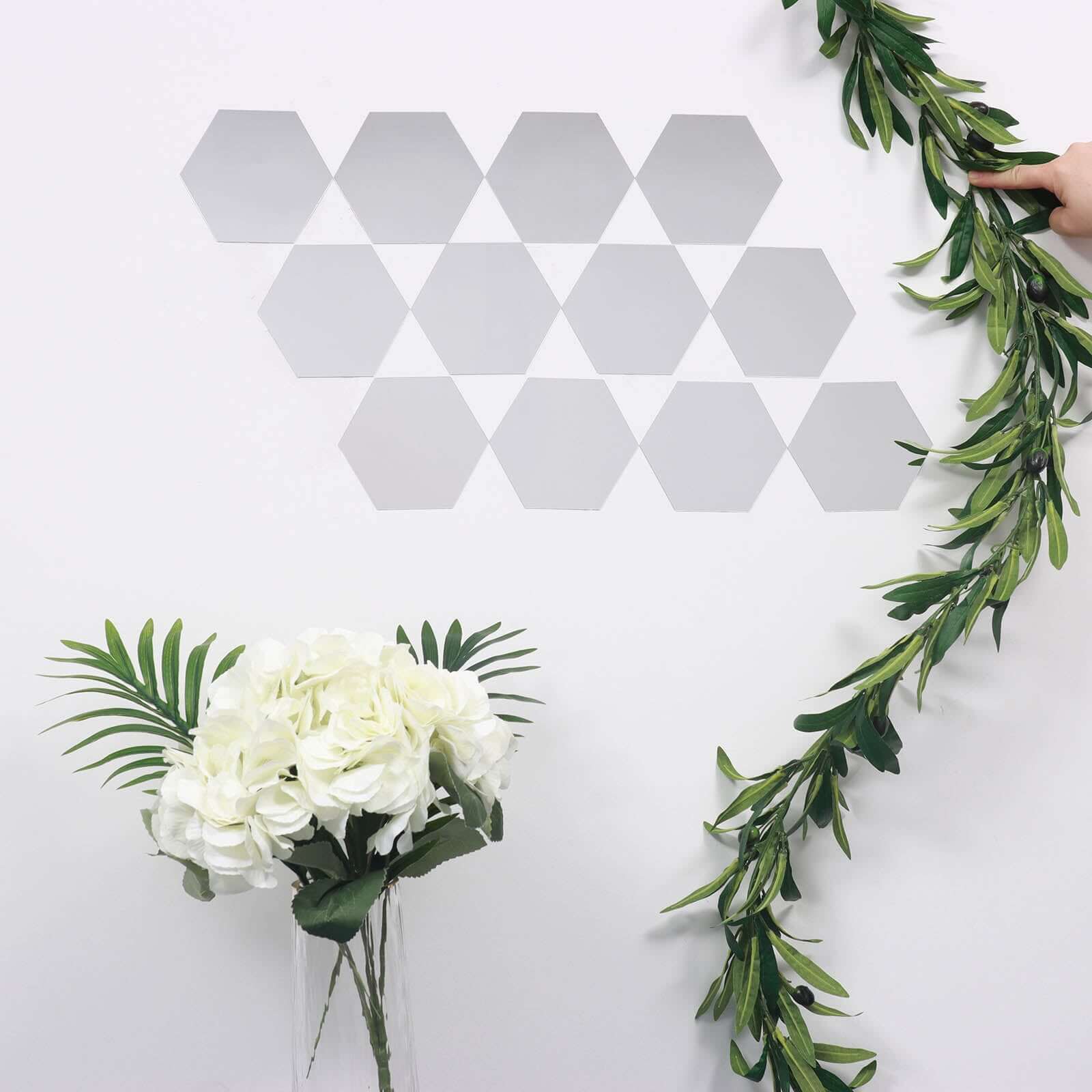 12 Pack Hexagon Acrylic Mirror Wall Stickers, 7 Removable Wall Decals For Home Decor