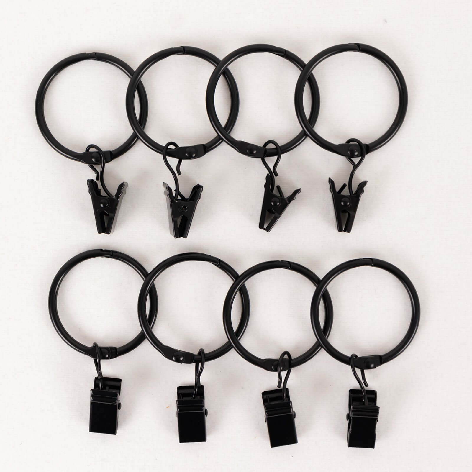 50 Pack Black Metal Openable Curtain Clip Rings, Heavy Duty Rustproof Drapery Backdrop Clip Hangers - 1.5