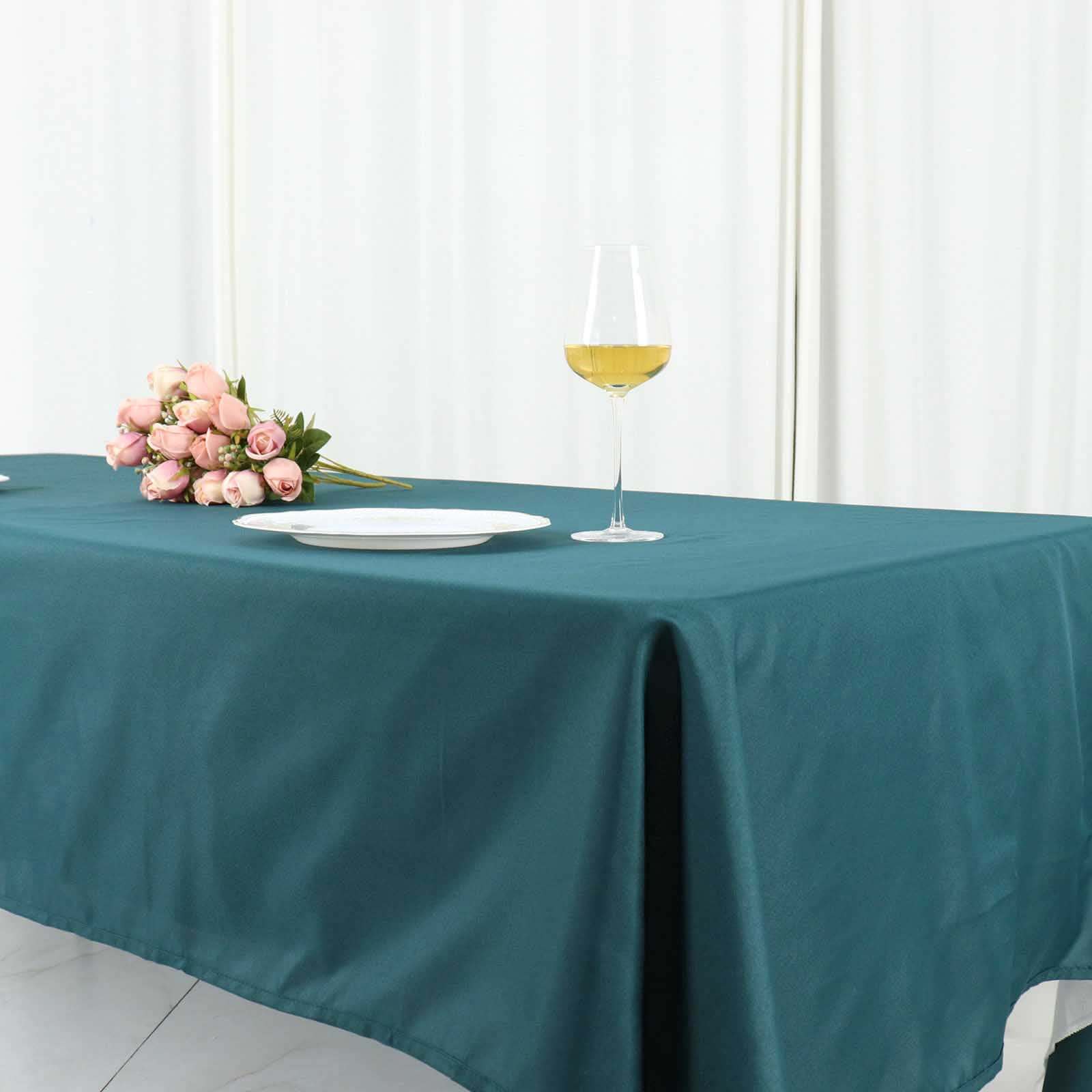 Polyester 60x102 Rectangle Tablecloth Peacock Teal - Durable and Stylish Table Cover