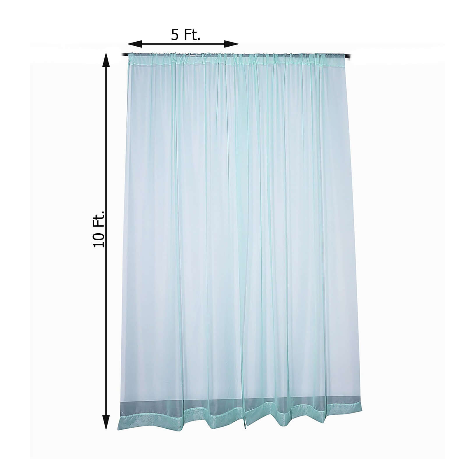 2 Pack Dusty Sage Green Sheer Chiffon Event Curtain Drapes, Durable Flame Resistant Premium Organza Backdrop Event Panels With Rod Pockets - 10ftx10ft