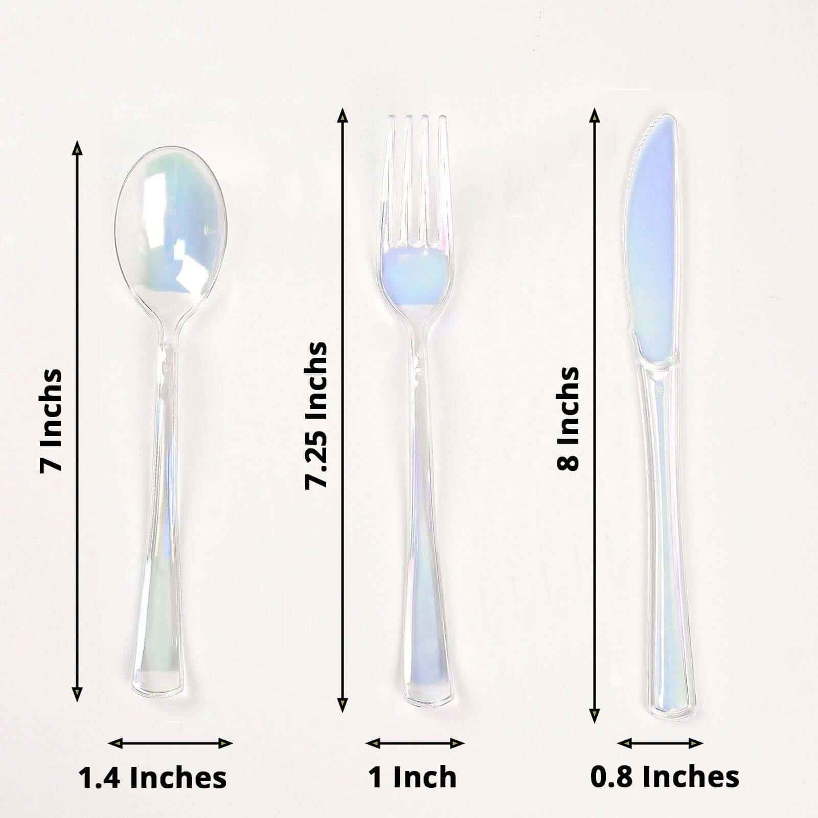 24-Pack Plastic Cutlery Set Iridescent - Stylish Disposable Silverware for Parties