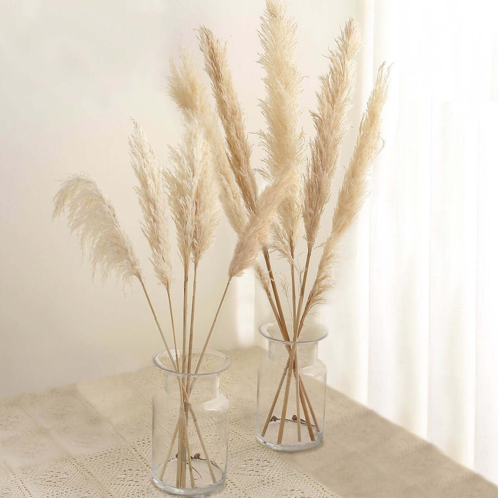 6 Stems Natural Dried Pampas Grass Decor Wheat Tint - Versatile Plant Sprays for Boho Chic Vase Displays Backdrops & Event Styling 32