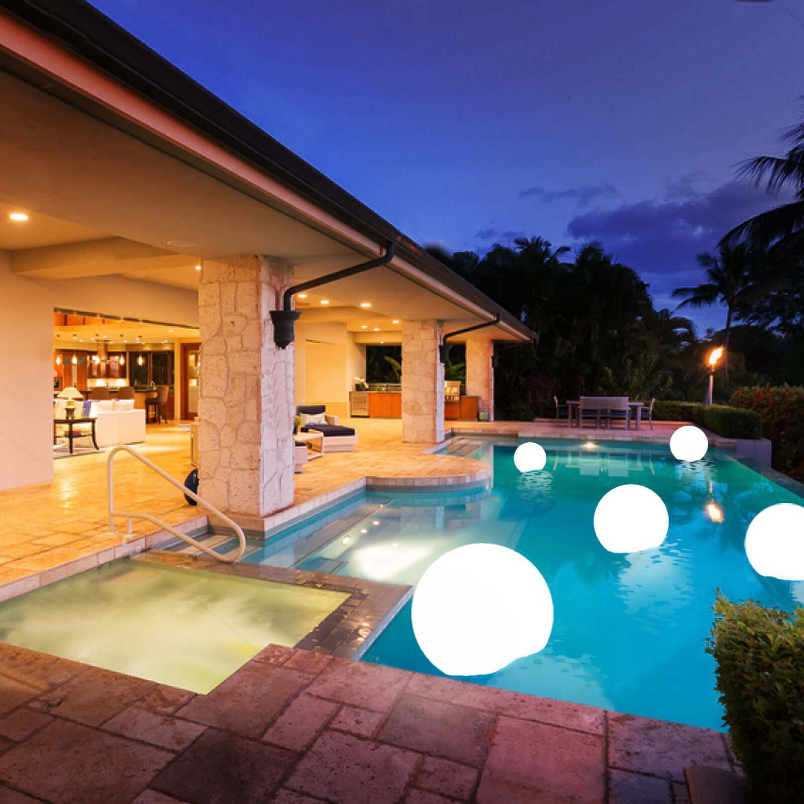 24” LED Color Changing Cordless Floating Pool Light Ball, Garden Light Globe with Remote - 16 RGB Colors With 4 Color Modes