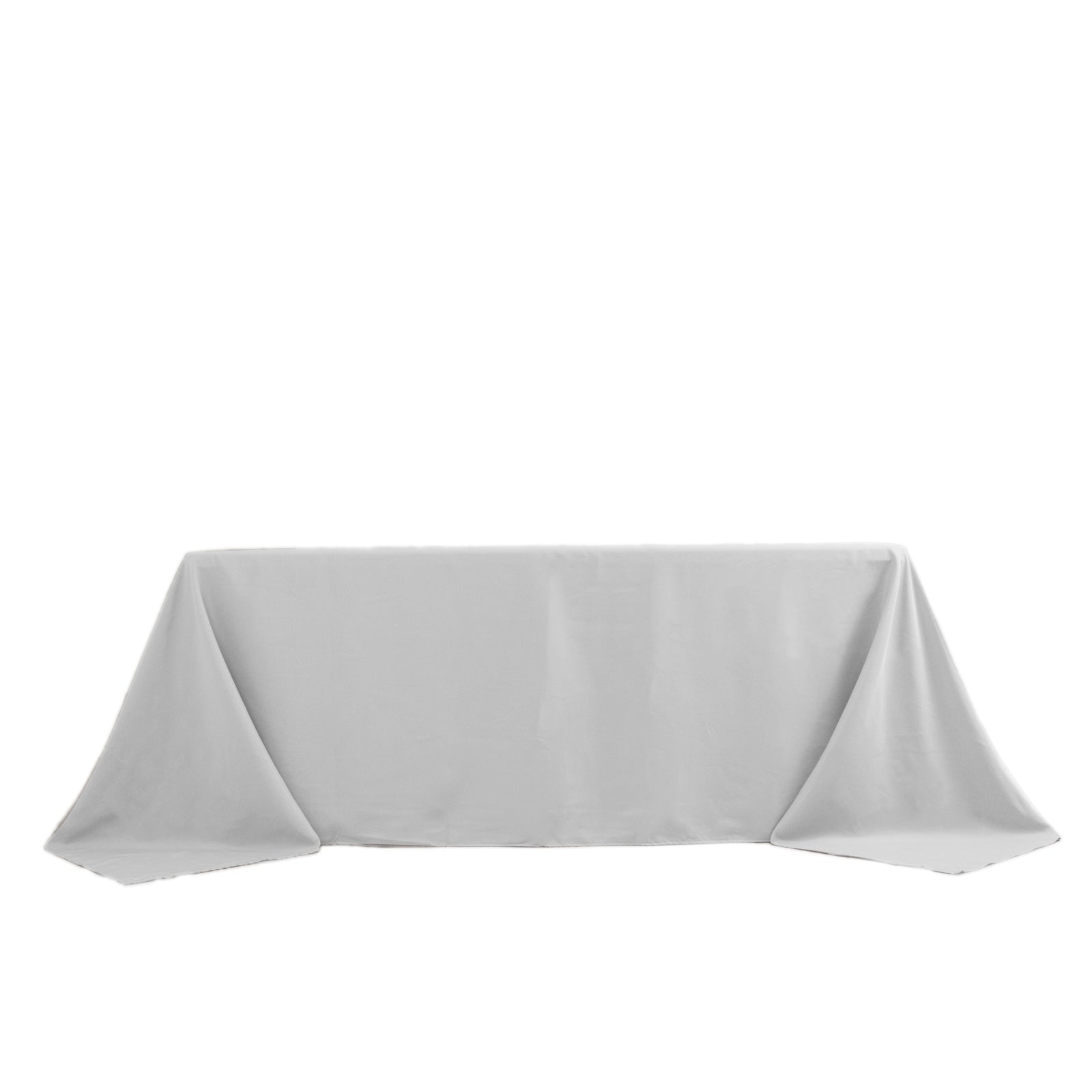 Premium Polyester 90x132 Rectangle Tablecloth Silver - Seamless 220GSM Stain-Resistant Table Cover