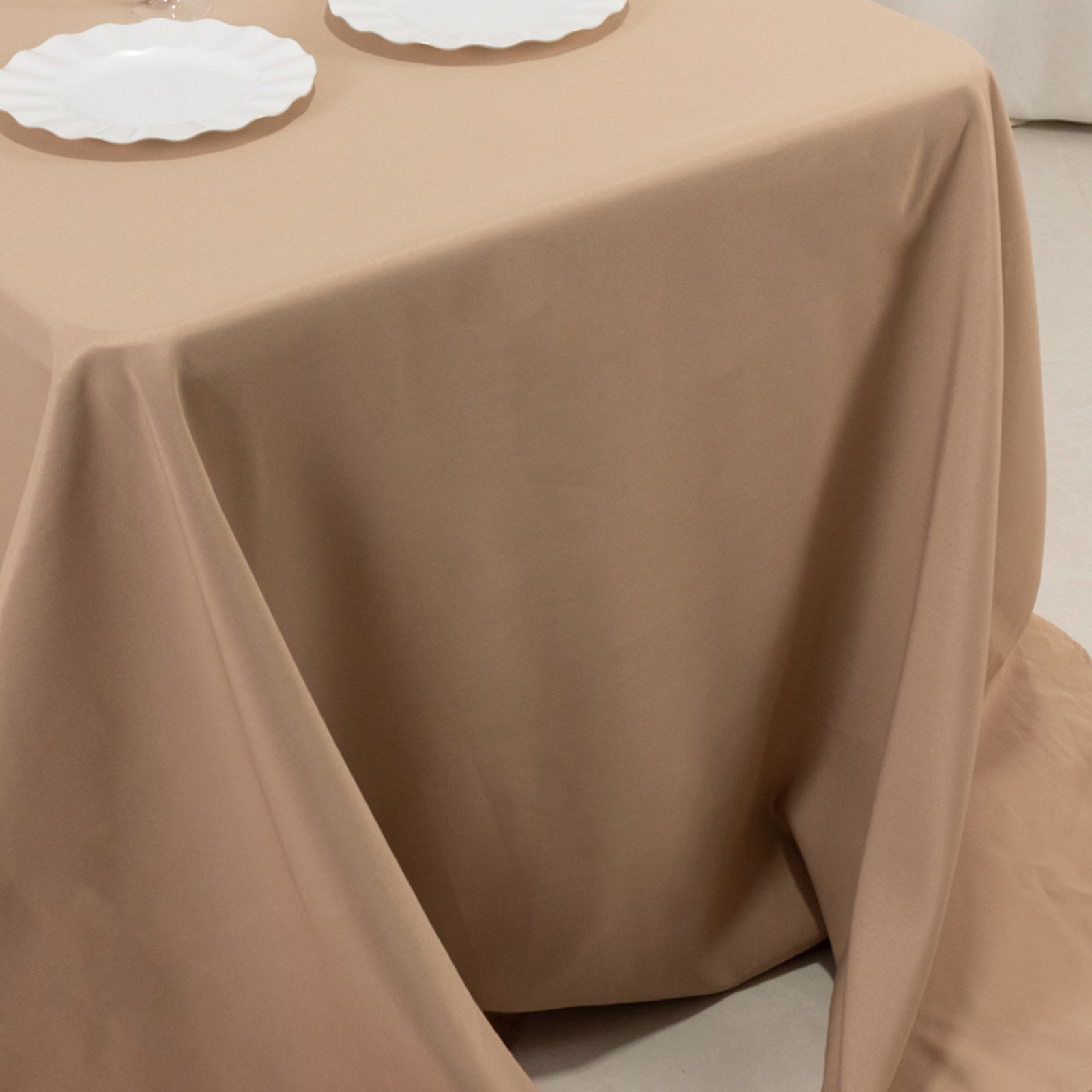 Premium Polyester 90x132 Rectangle Tablecloth Nude - Seamless 220GSM Stain-Resistant Table Cover