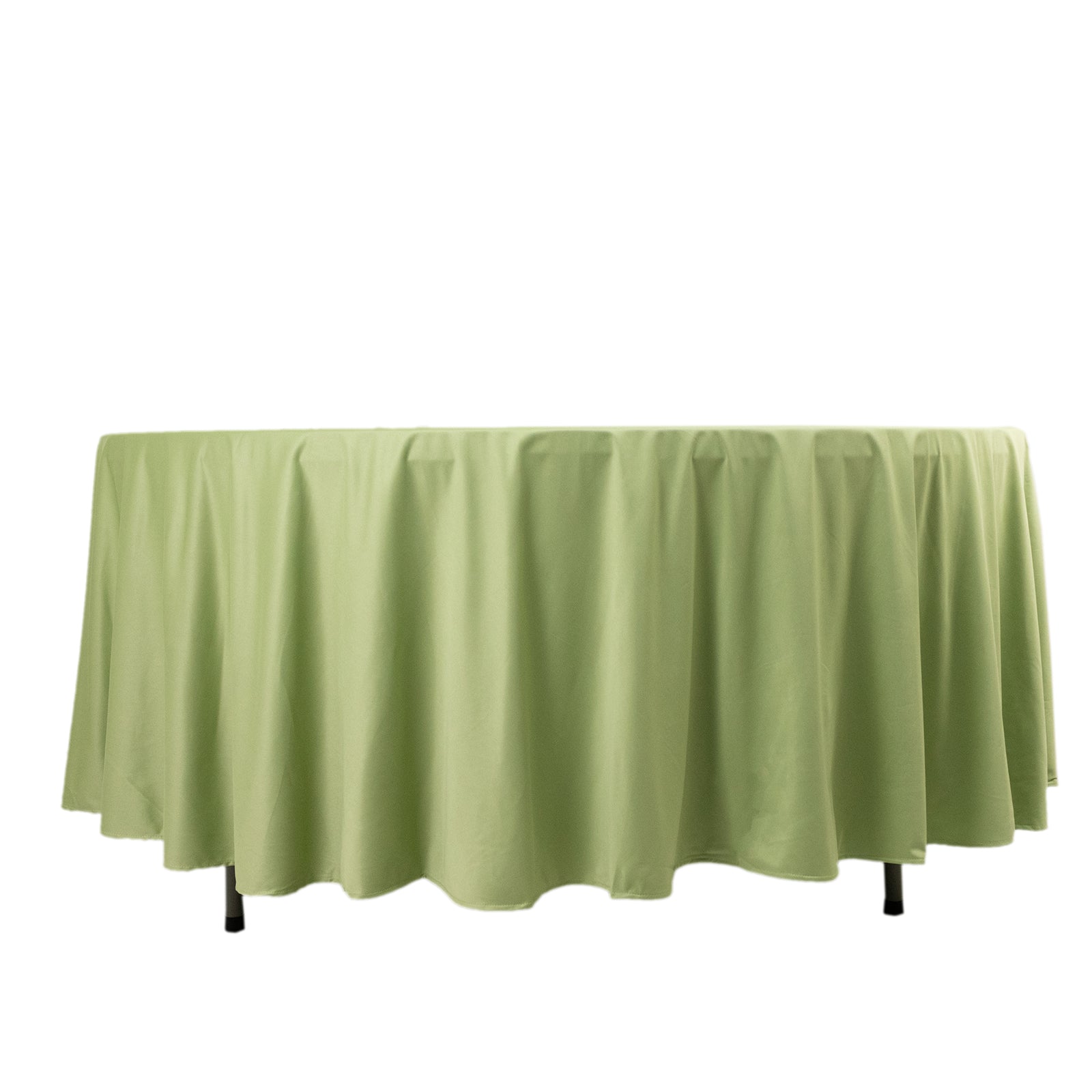 Premium Scuba Round 108 Tablecloth Sage Green - Wrinkle Free & Stain Resistant Table Cover