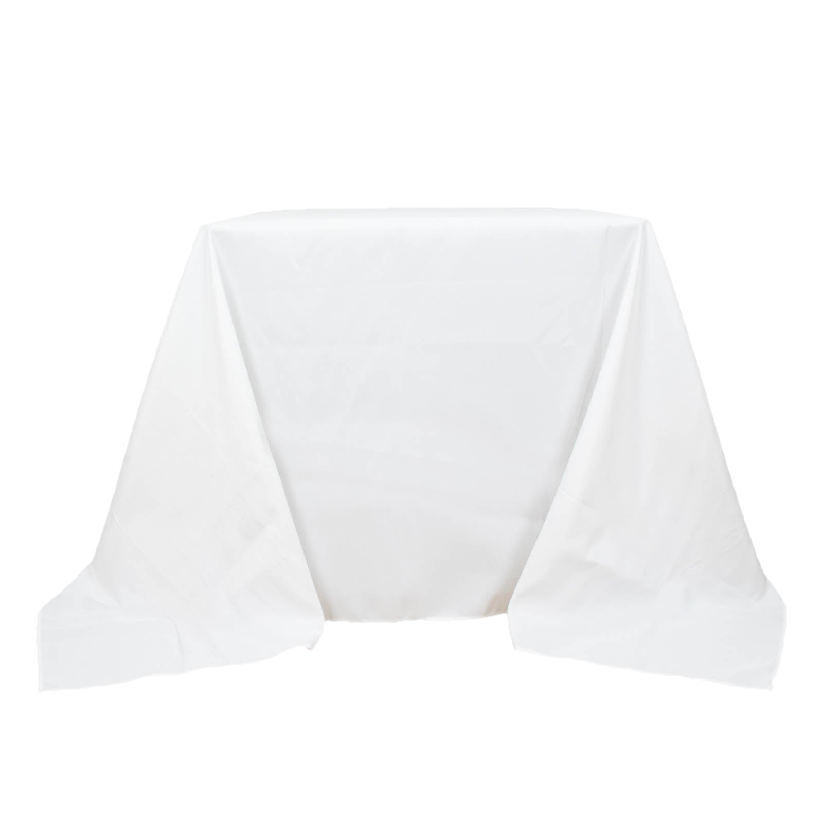 Premium Polyester Square Tablecloth 90x90 White 220GSM Wrinkle-Resistant Table Cover for Stylish Gatherings