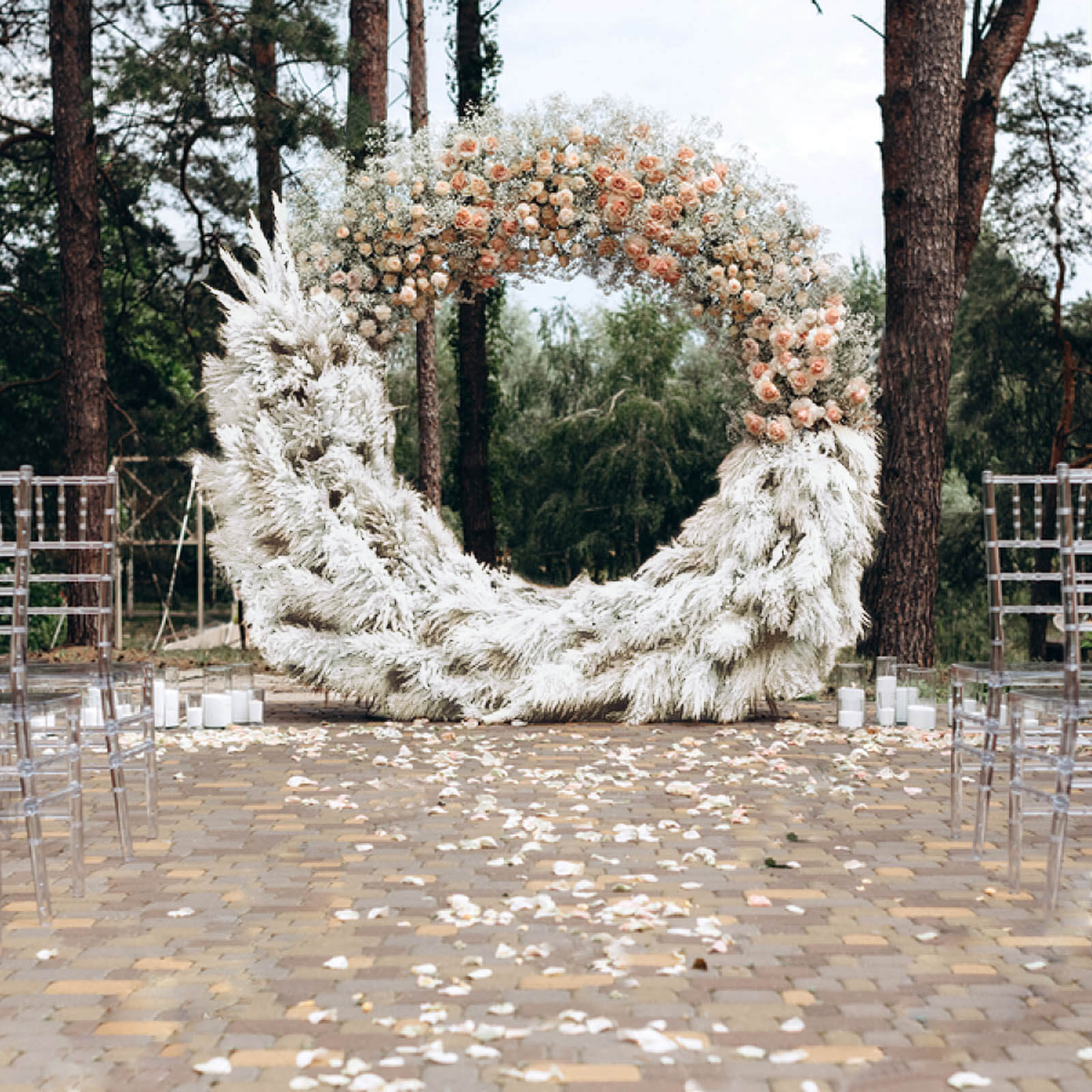 6 Stems Natural Dried Pampas Grass Decor Off White Tint - Versatile Plant Sprays for Boho Chic Vase Displays Backdrops & Event Styling 32