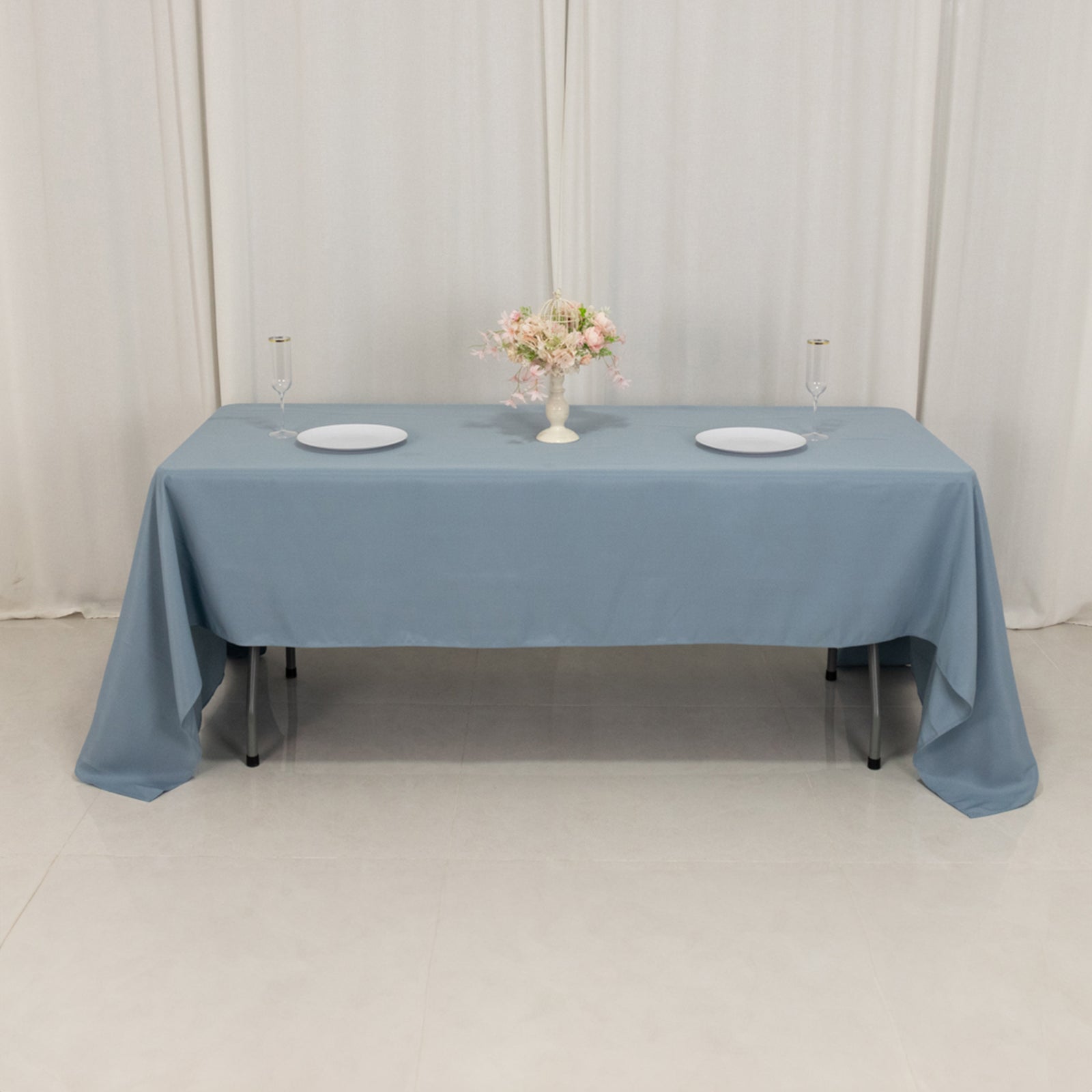 Premium Polyester 60x126 Rectangle Tablecloth Dusty Blue - Stain-Resistant 220GSM Finish Table Cover