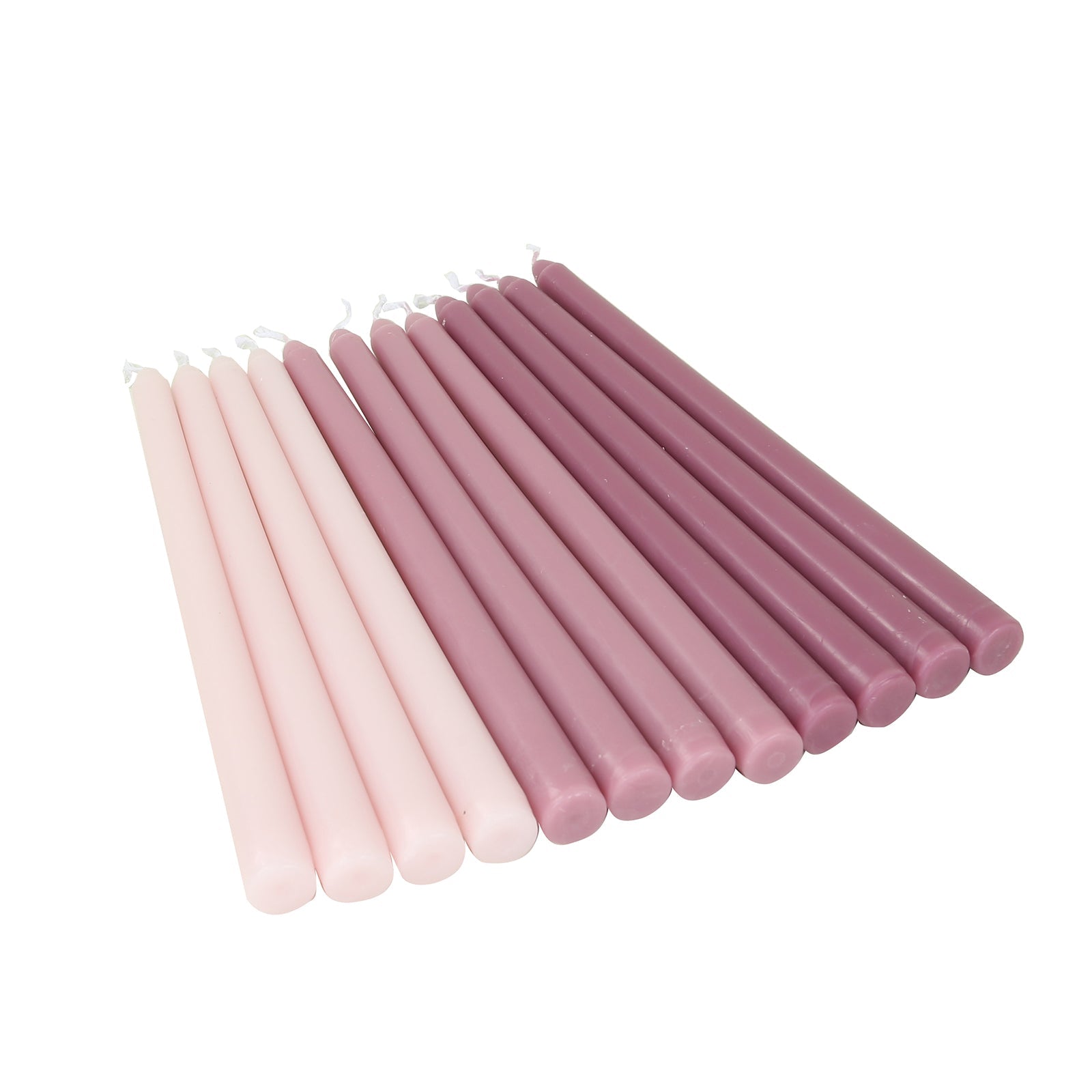 12-Pack Taper Candles Premium Wax Design Mixed Dusty Rose - Unscented Candles for Sophisticated Decor 10