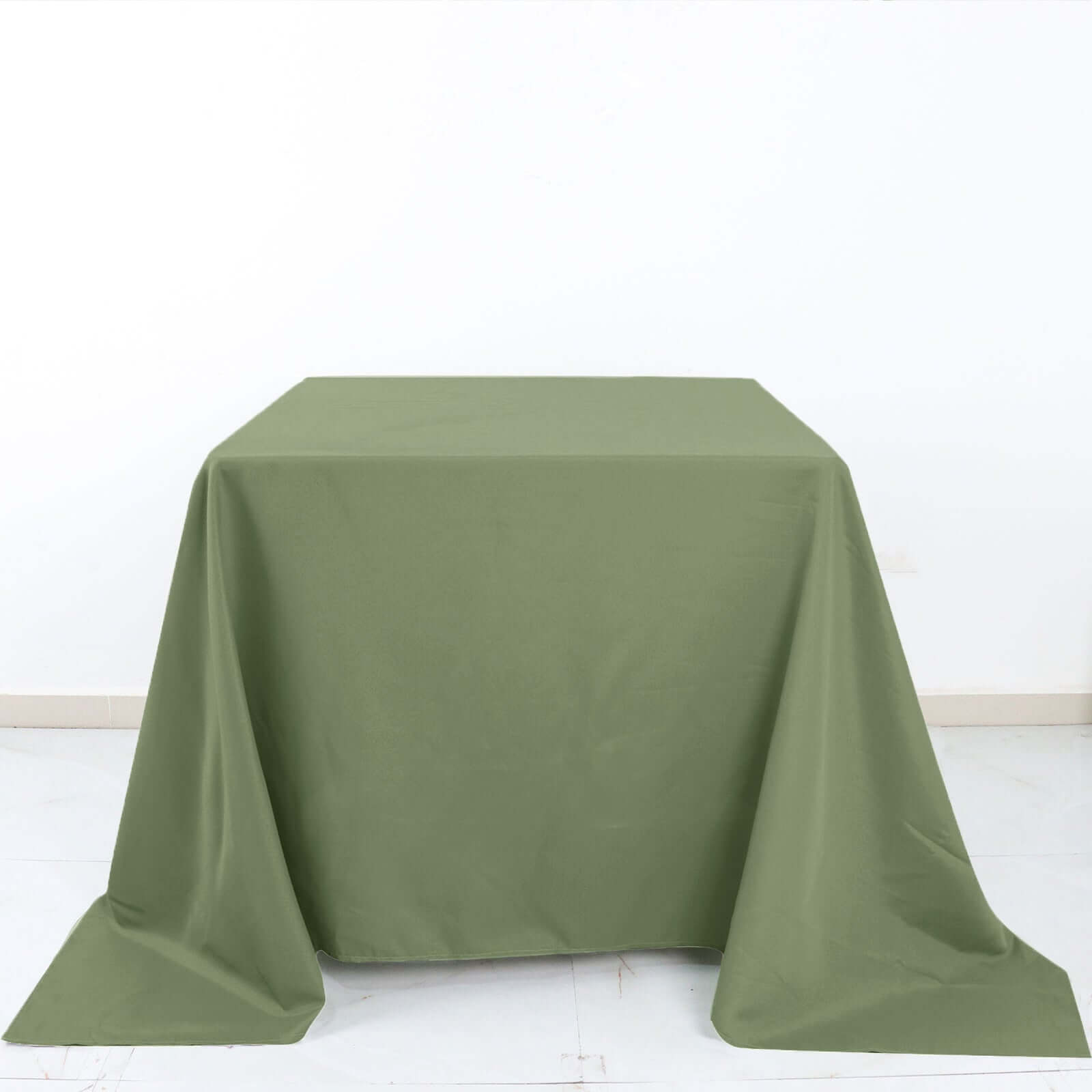 Polyester Square 90x90 Tablecloth Dusty Sage Green - Wrinkle-Resistant & Durable Table Cover