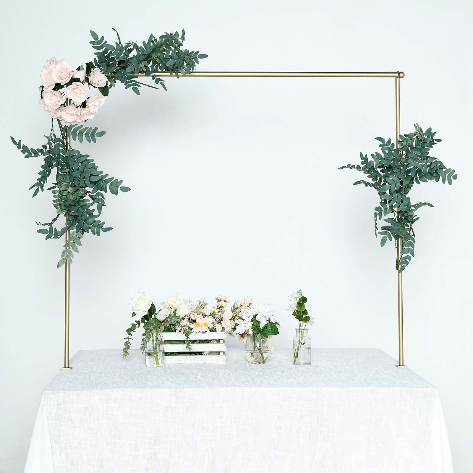 Over The Table Metal Rod Stand with Clamps Gold - Sturdy Adjustable Table Flower Arch Balloon Backdrop Frame Stand for Exquisite Event Setup & Decor 42