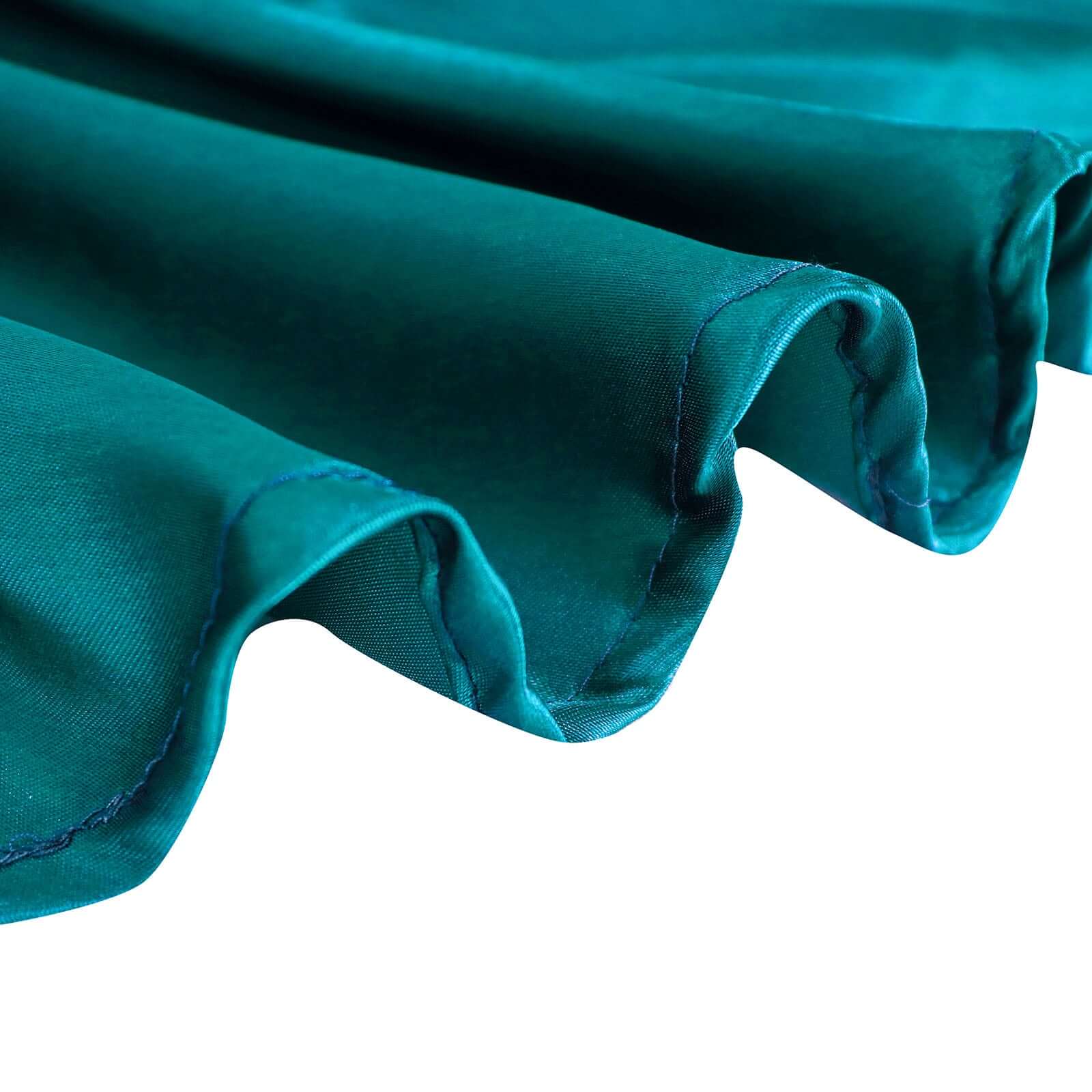 Satin 72x72 Table Overlay Square Tablecloth Peacock Teal - Smooth Finish Table Cover