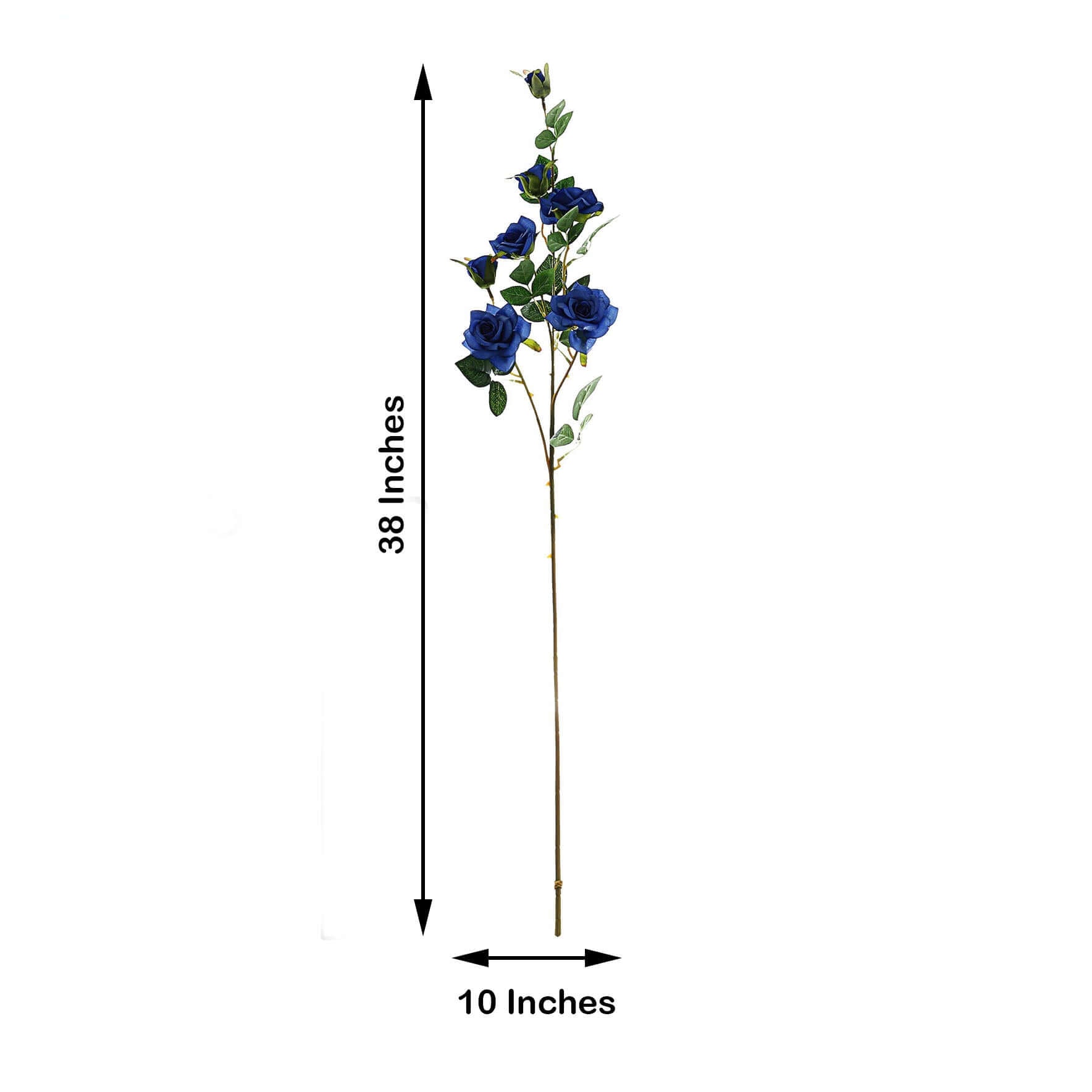 2 Stems 38 Tall Royal Blue Artificial Silk Rose Flower Bouquet Bush