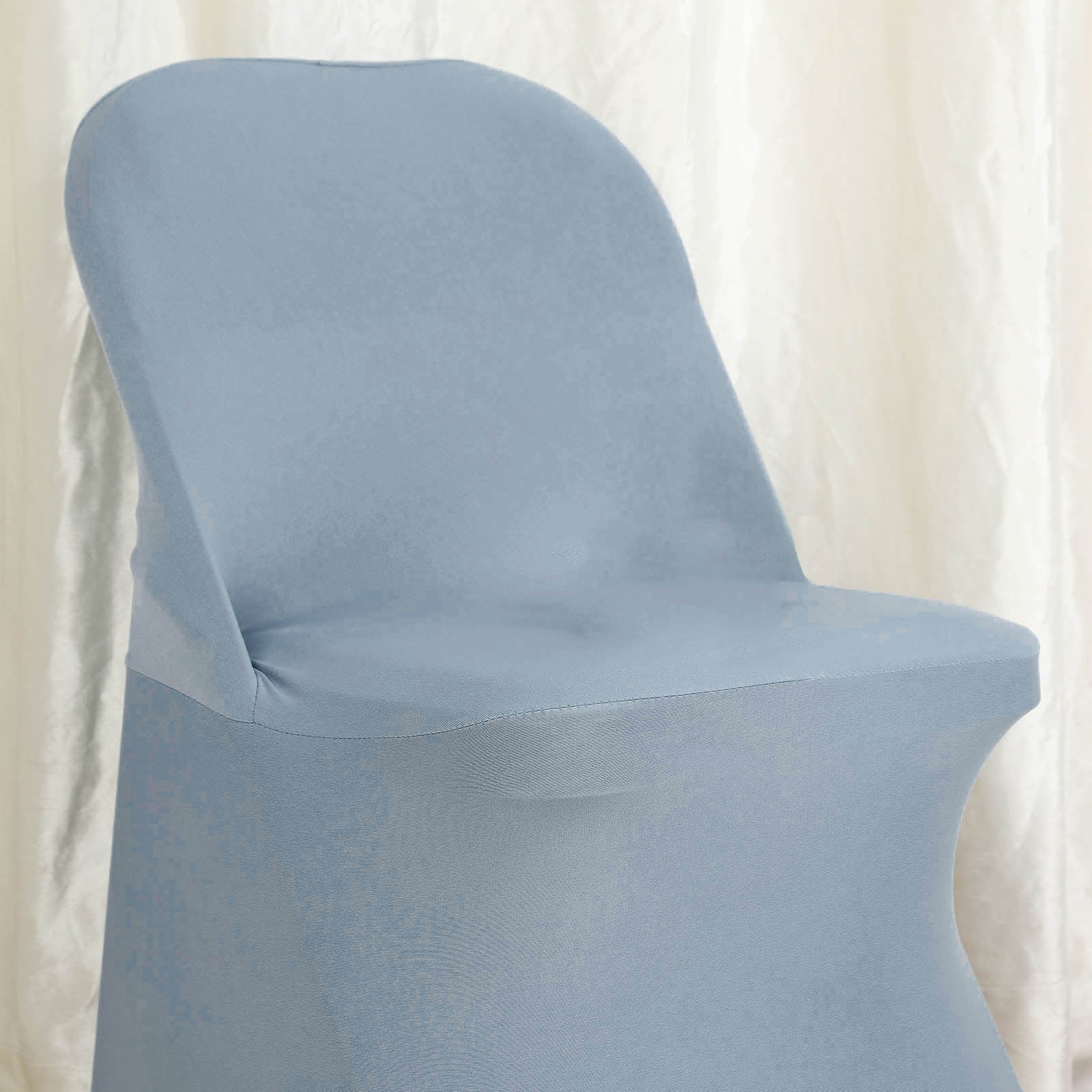 10 Pack Stretch Spandex Chair Covers Dusty Blue for Folding Chairs - Durable 160GSM Fitted Slipcovers