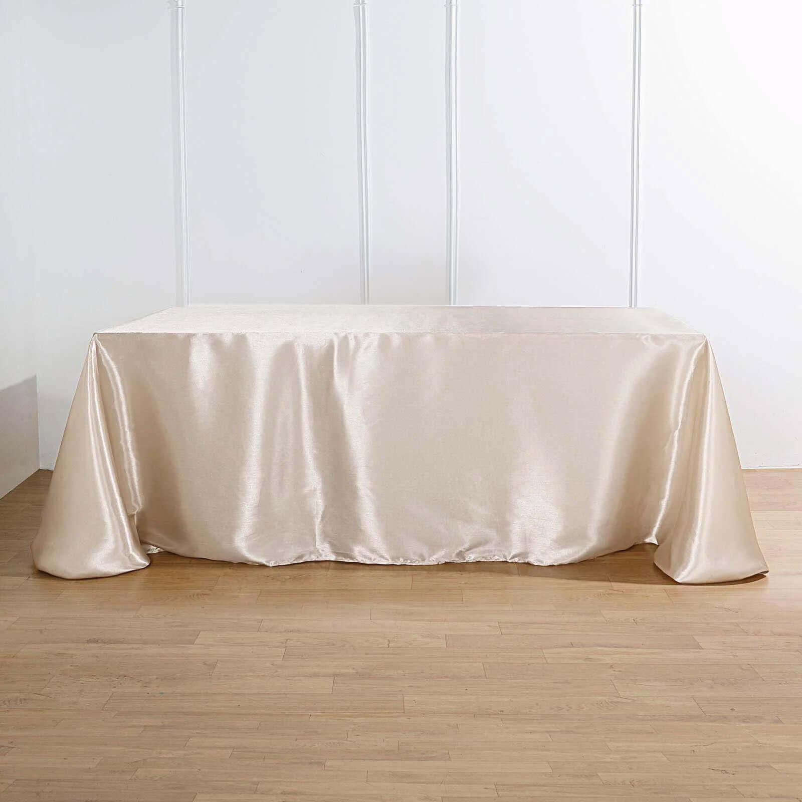 Satin Rectangular 90x156 Tablecloth Beige - Seamless Table Cover