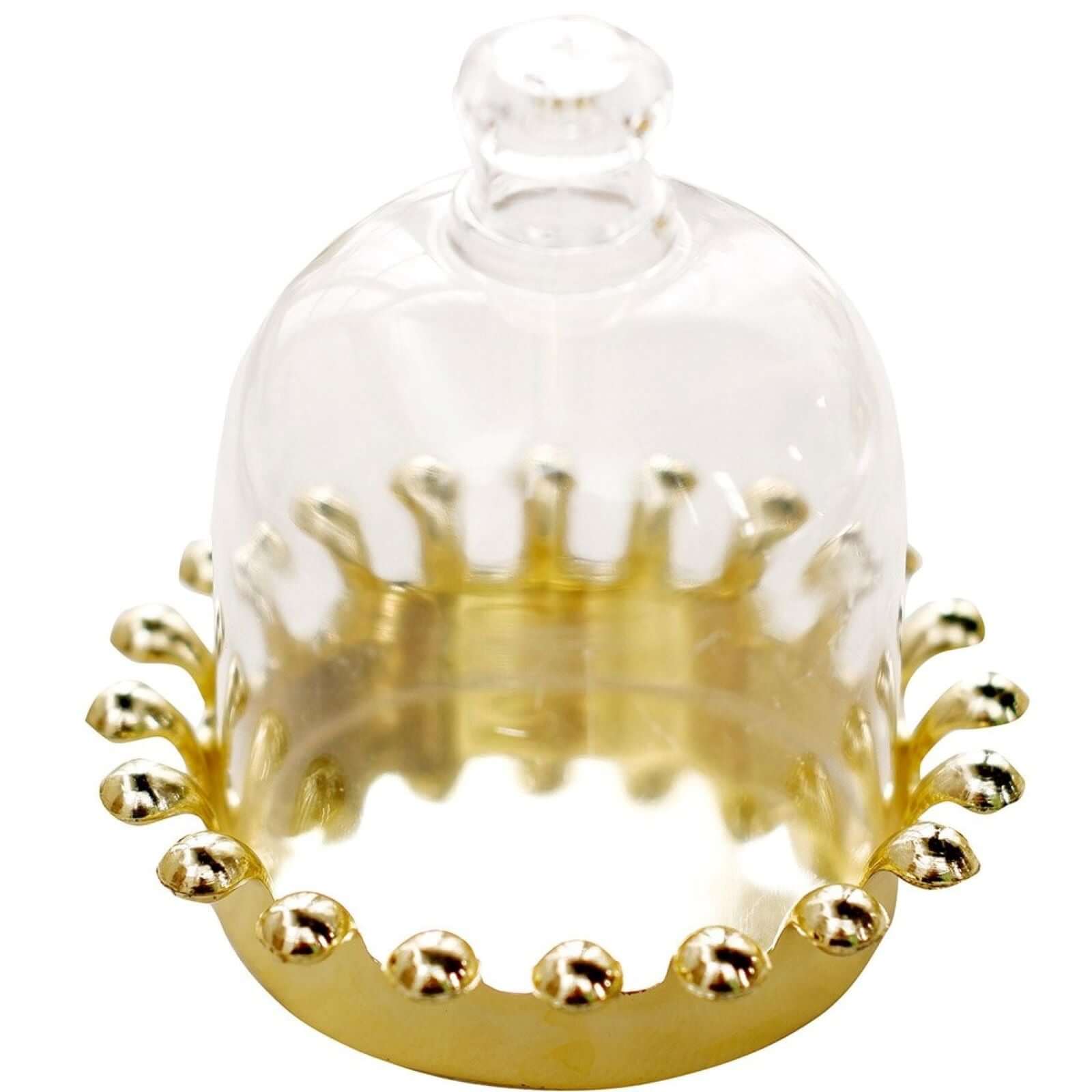 12 Pack 4 Clear Gold Mini Crown Treats Party Favor Boxes, Small Treats Jar Party Favor Boxes With Dome Lid