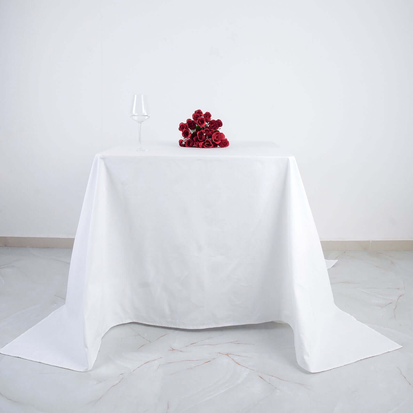 100% Cotton 90x90 Square Tablecloth White Linen - Sophisticated, Soft & Breathable Fabric Table Cover