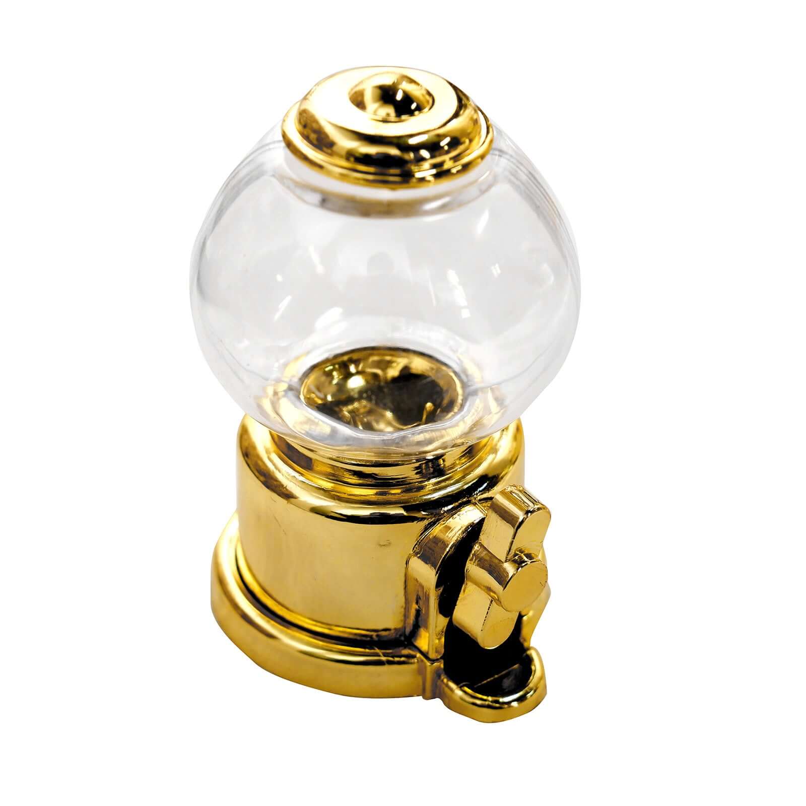 6 Pack 3.5 Clear Gold Mini Gumball Machine Treats Party Favor Boxes, Small Candy Container Gift Boxes