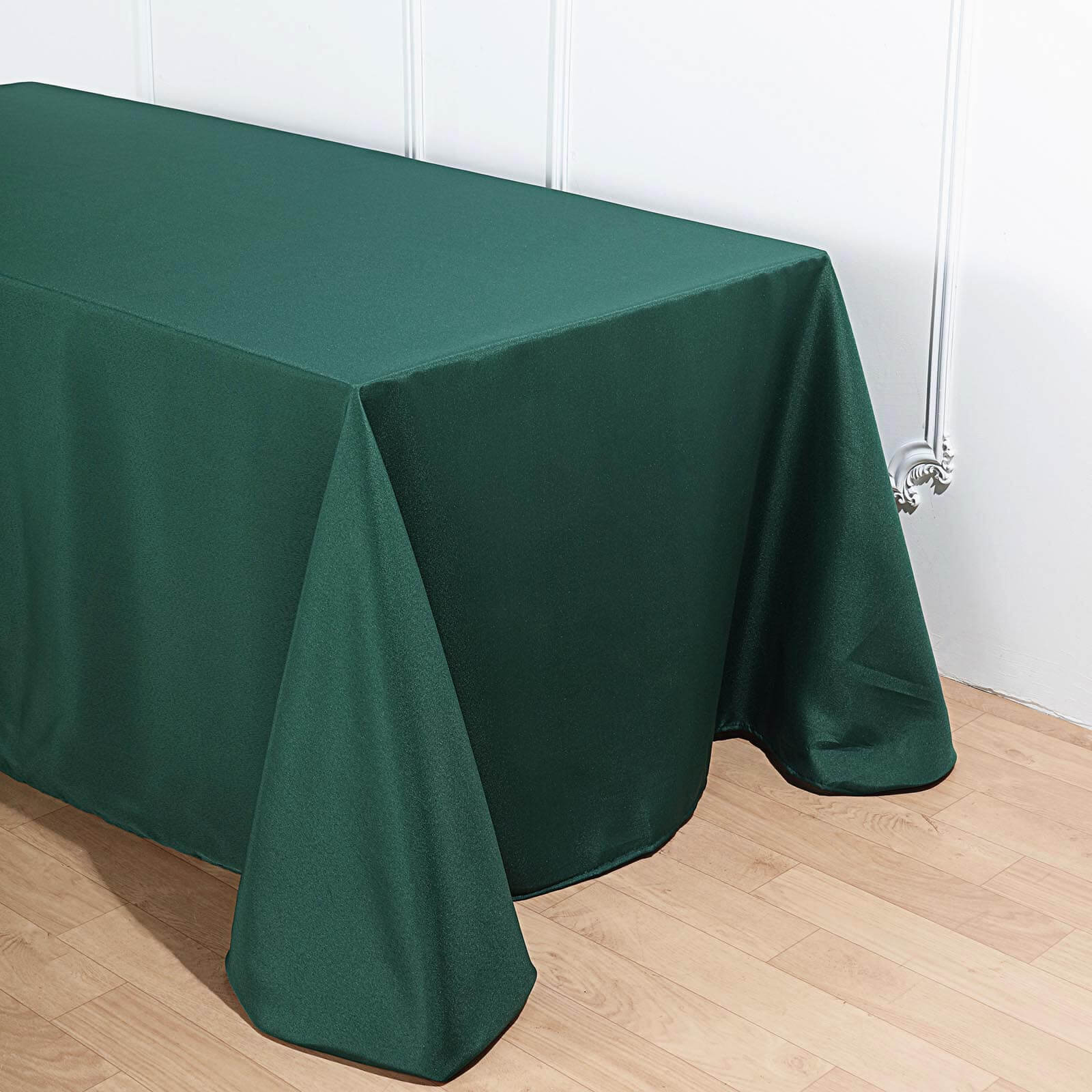 Polyester 90x156 Rectangle Tablecloth Hunter Emerald Green - Seamless Wrinkle-Resistant Table Cover