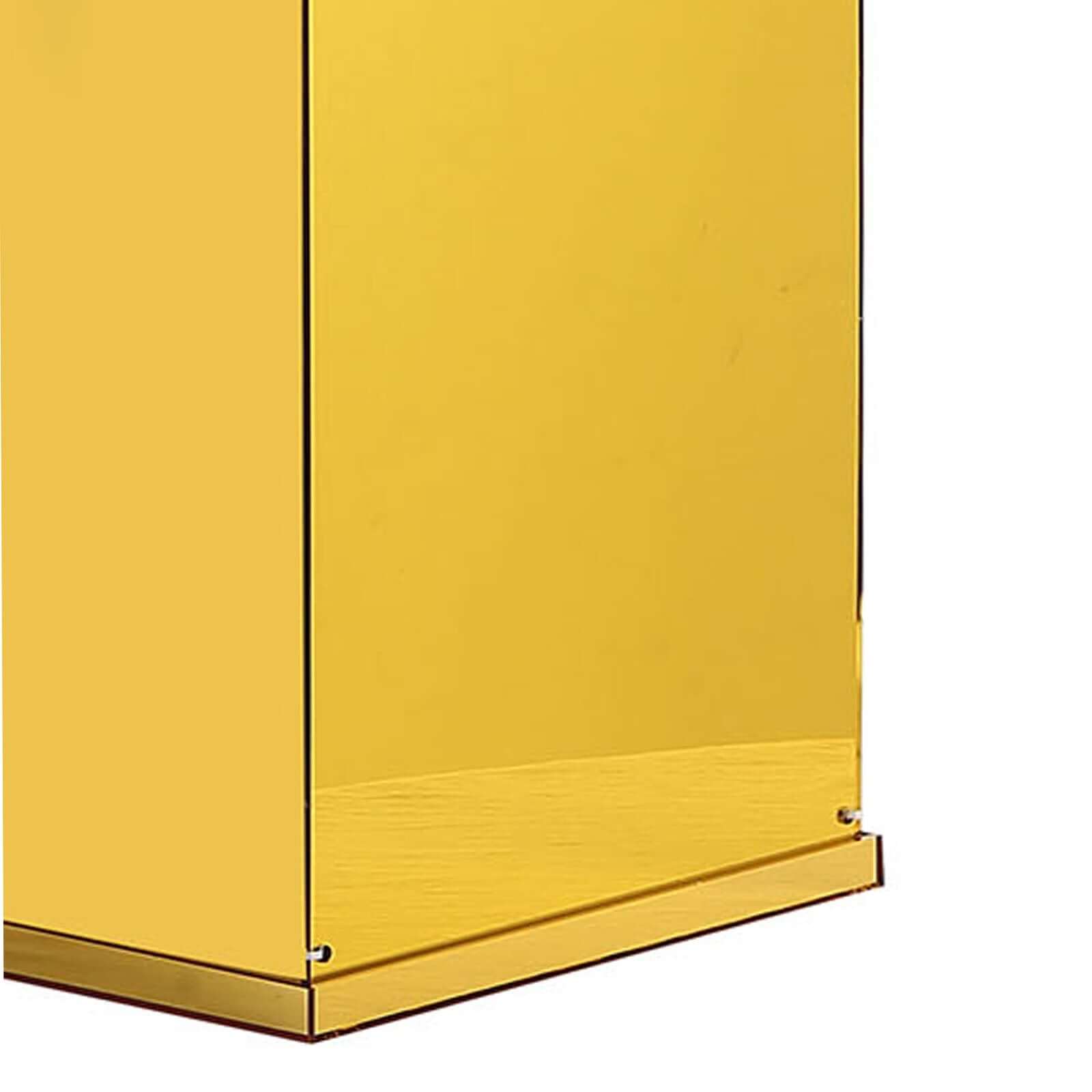 Set of 5 Gold Mirror Finish Acrylic Display Boxes, Pedestal Risers with Interchangeable Lid and Base - 12,16,24,32,40