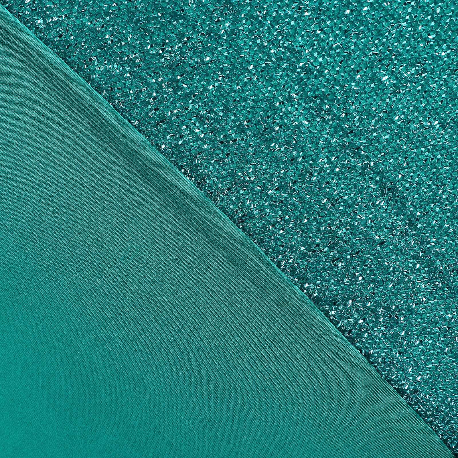 Stretch Spandex 72x30 Rectangle Tablecloth Metallic Turquoise - Form-Fitting Table Cover