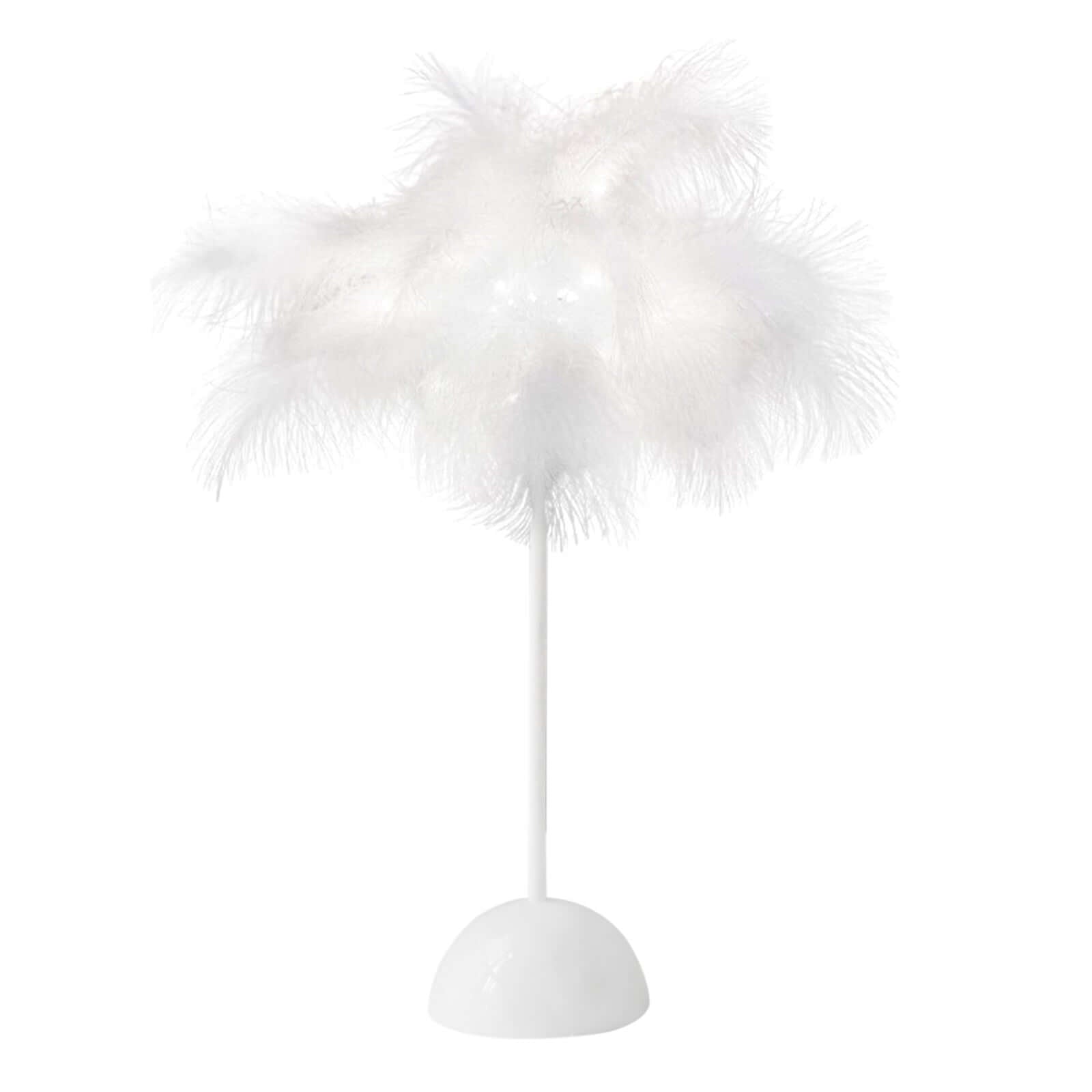 Table Lamp Feather Design White LED Battery Operated - Cordless Wedding Centerpiece 15