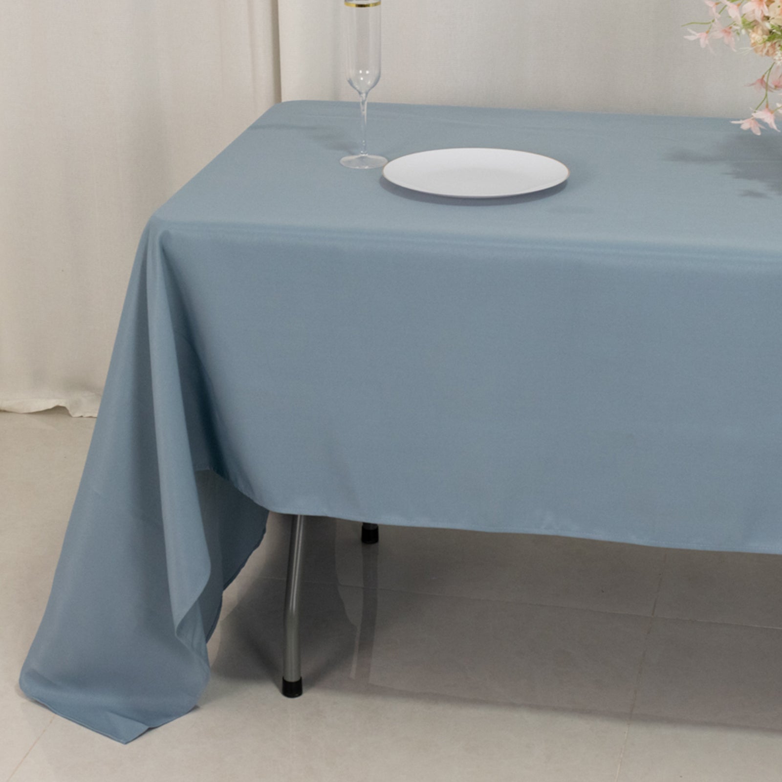 Premium Polyester 60x126 Rectangle Tablecloth Dusty Blue - Stain-Resistant 220GSM Finish Table Cover