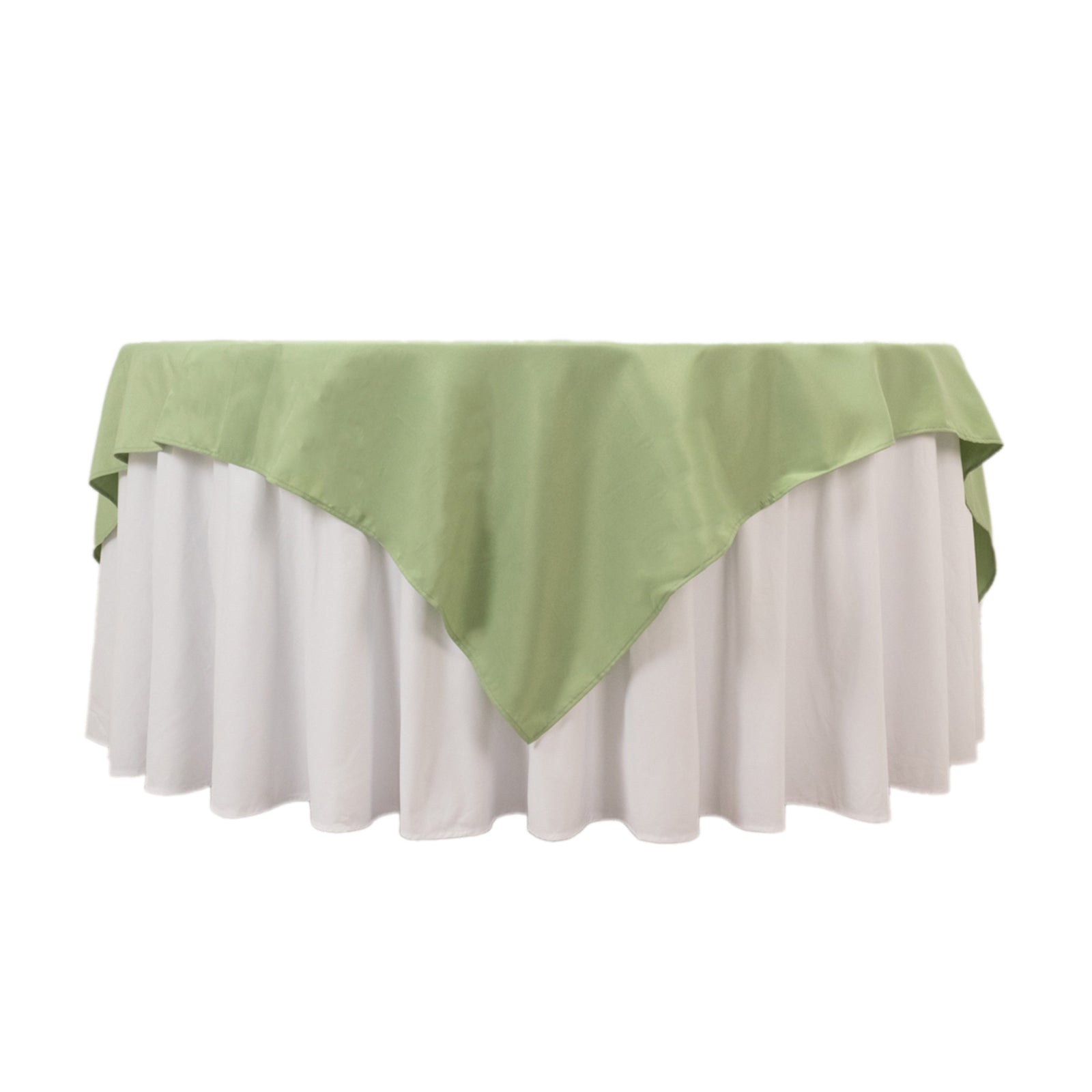 Premium Polyester 70x70 Table Overlay Square Tablecloth Sage Green 220GSM Wrinkle-Resistant Table Cover