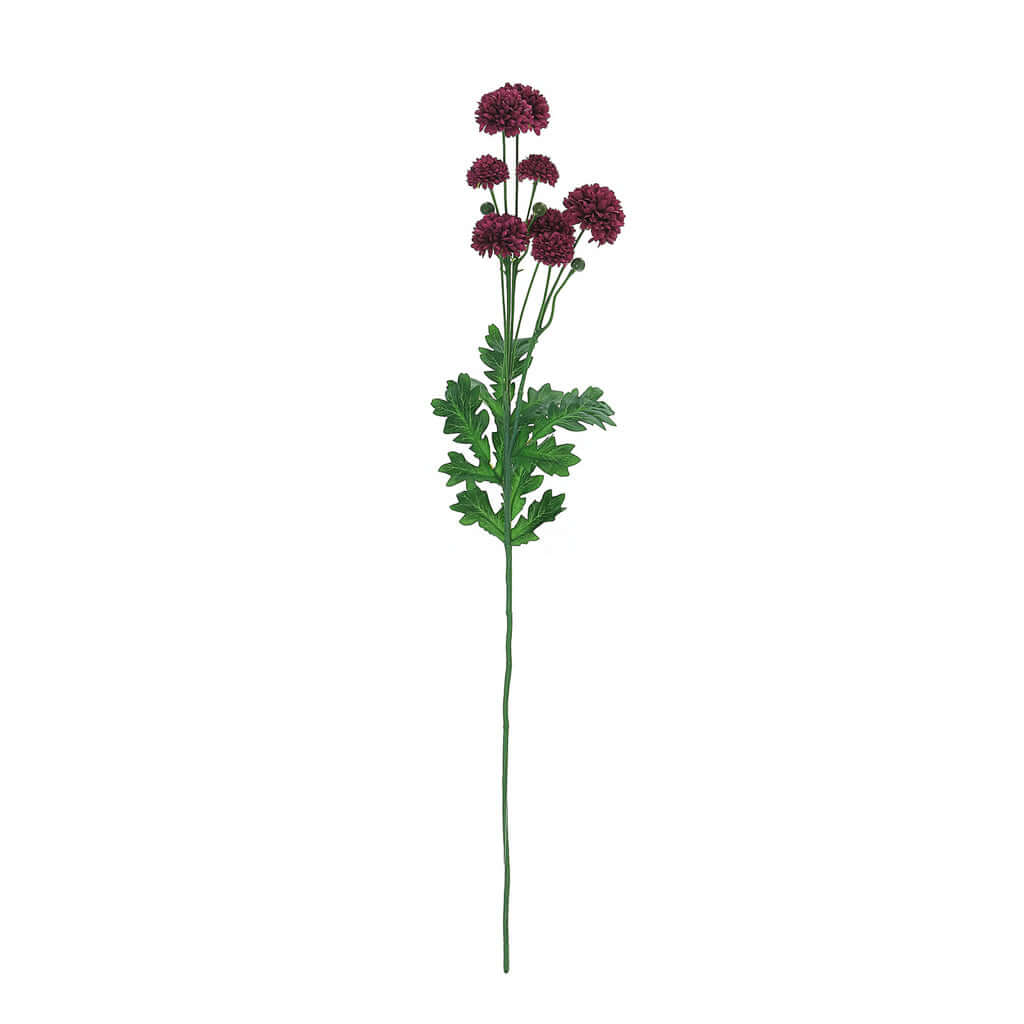 2 Bushes | 33 Burgundy Artificial Chrysanthemum Mum Flower Bouquets