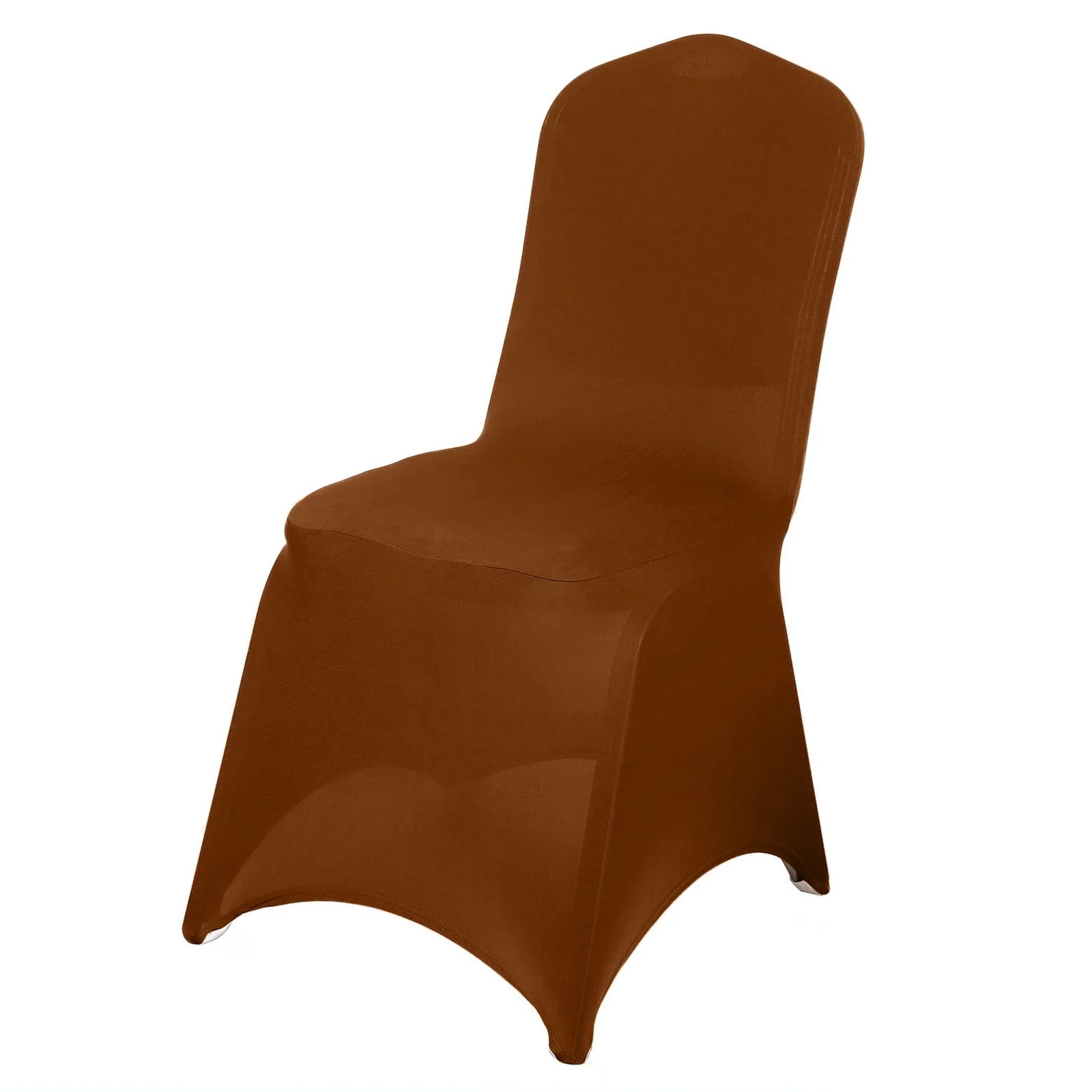 10 Pack Spandex Chair Covers for Banquet Chairs Cinnamon Brown - Durable Reusable Stretch Slip-On Covers