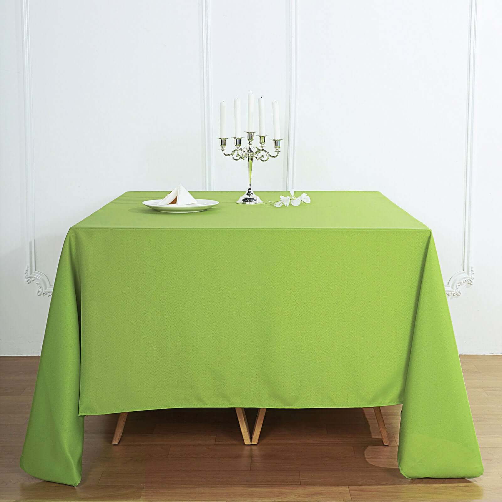 Polyester Square 90x90 Tablecloth Apple Green - Wrinkle-Resistant & Durable Table Cover