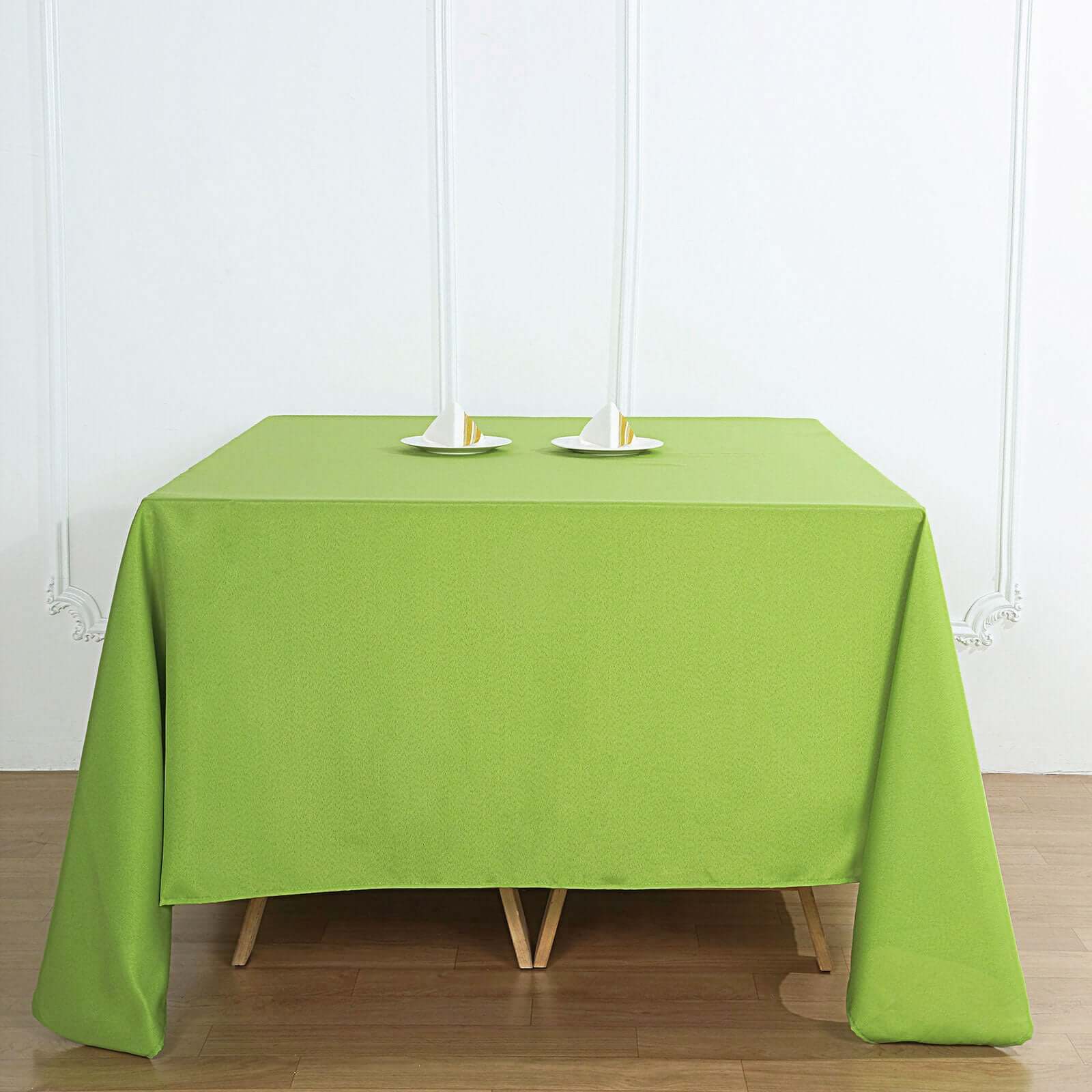 Polyester Square 90x90 Tablecloth Apple Green - Wrinkle-Resistant & Durable Table Cover