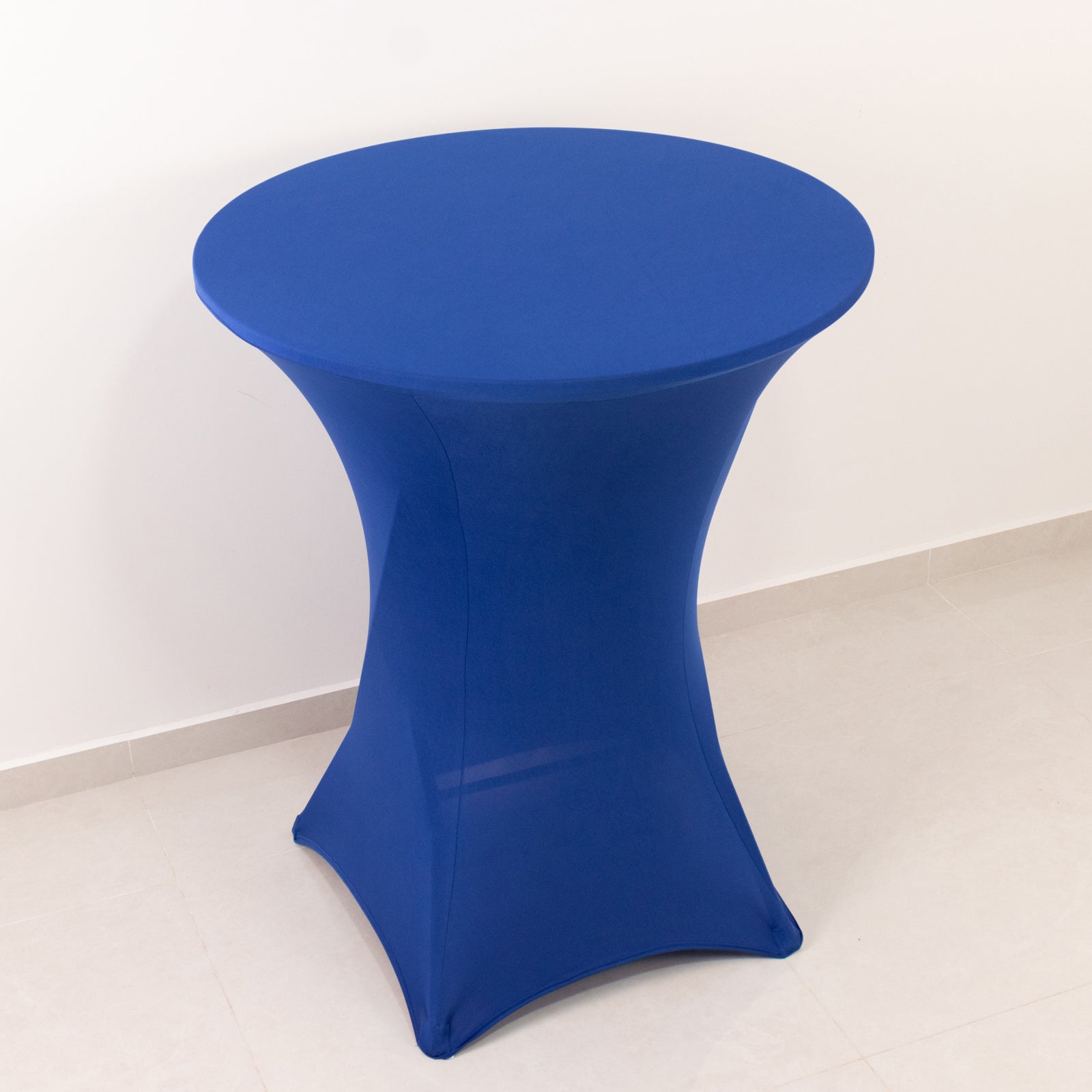 Spandex 33-36 Round Cocktail Table Cover Royal Blue - Easy to Maintain Stretch Fitted Highboy Tablecloth