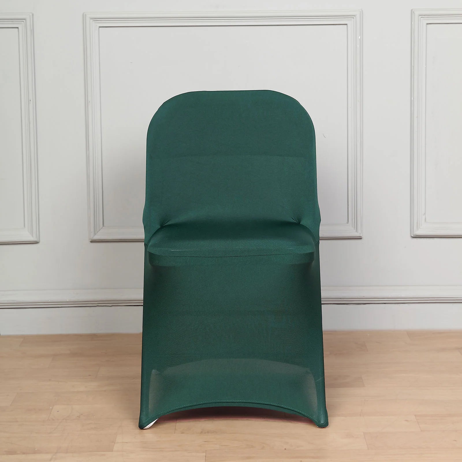 10 Pack Stretch Spandex Chair Covers Hunter Emerald Green for Folding Chairs - Durable 160GSM Fitted Slipcovers