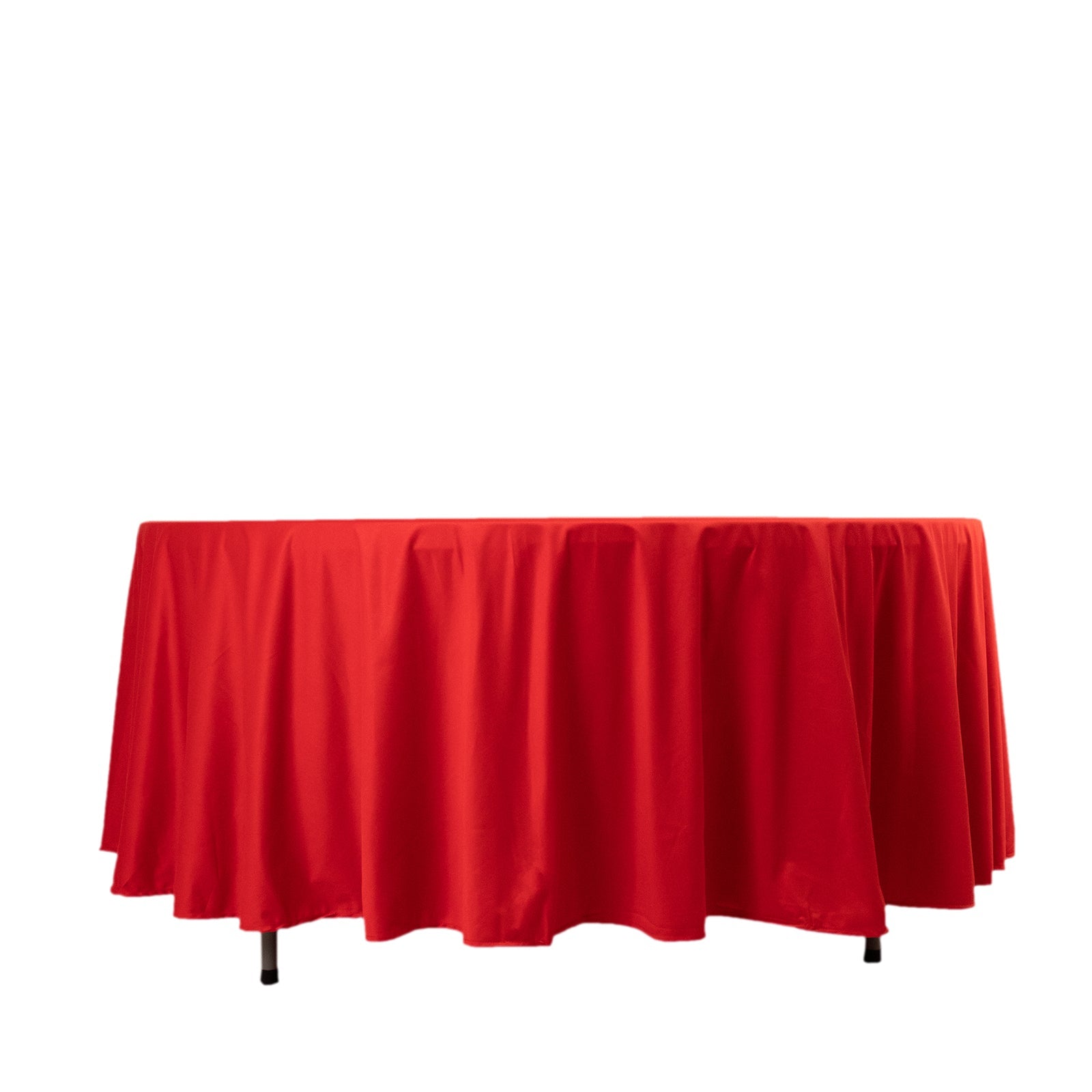 Premium Scuba Round 108 Tablecloth Red - Wrinkle Free & Stain Resistant Table Cover