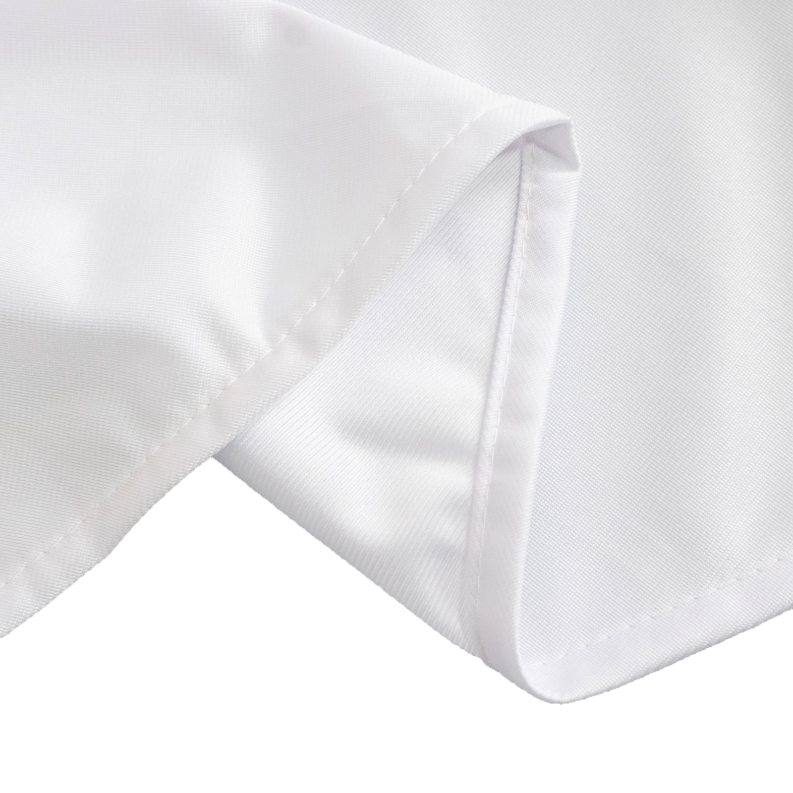 Premium Scuba Round 90 Tablecloth White - Wrinkle Free & Stain Resistant Table Cover for Weddings and Banquets