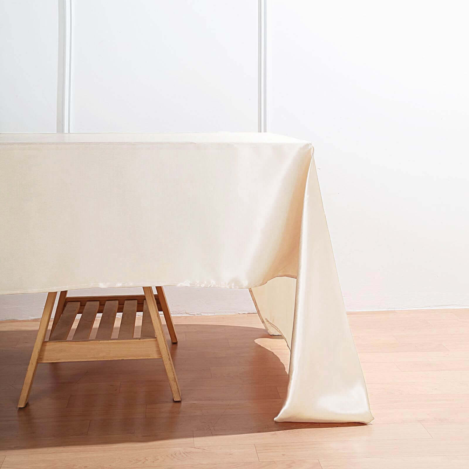 Satin Rectangular 60x126 Tablecloth Beige - Smooth and Lustrous Table Cover