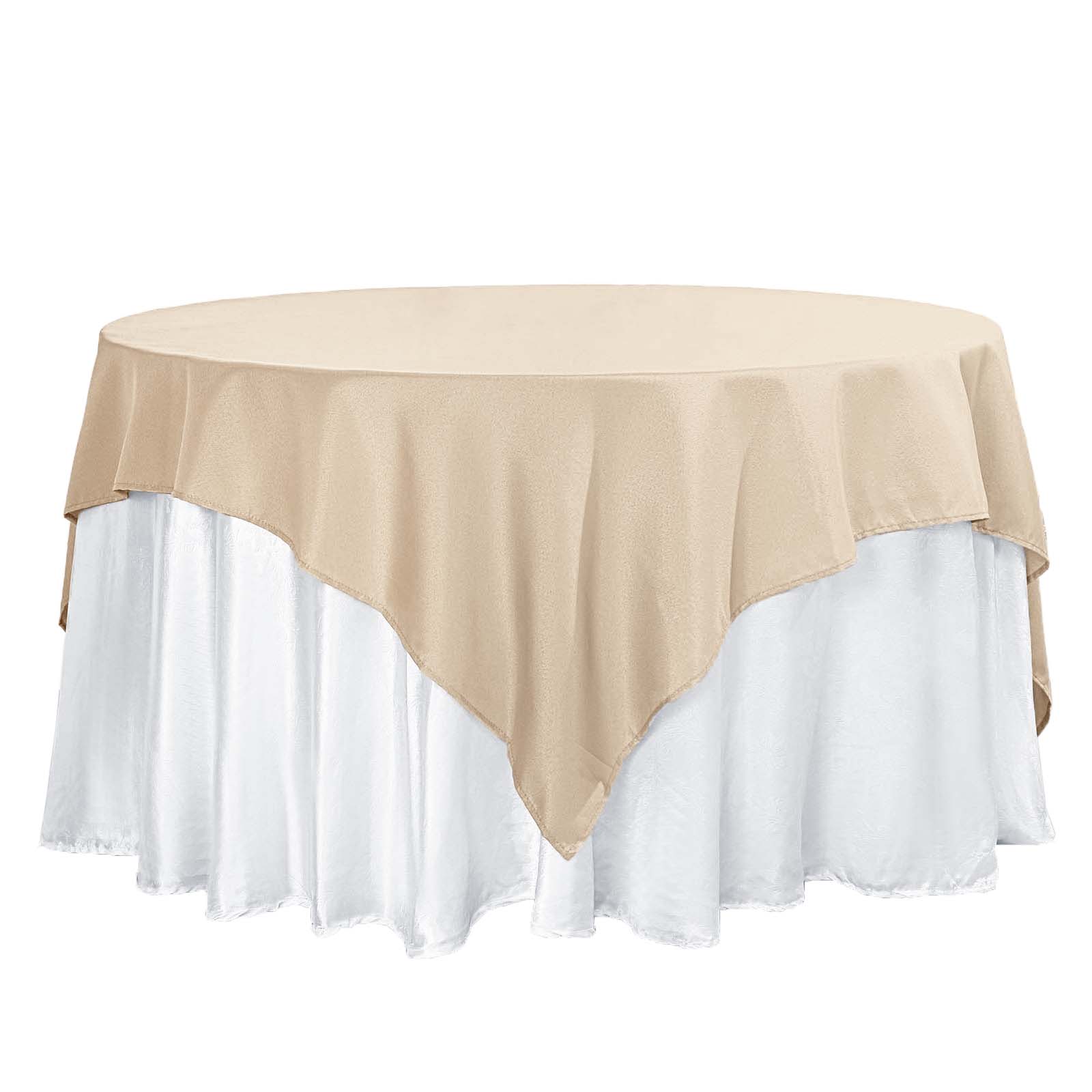 Polyester 70x70 Table Overlay Square Tablecloth - Wrinkle-Resistant & Durable Table Cover