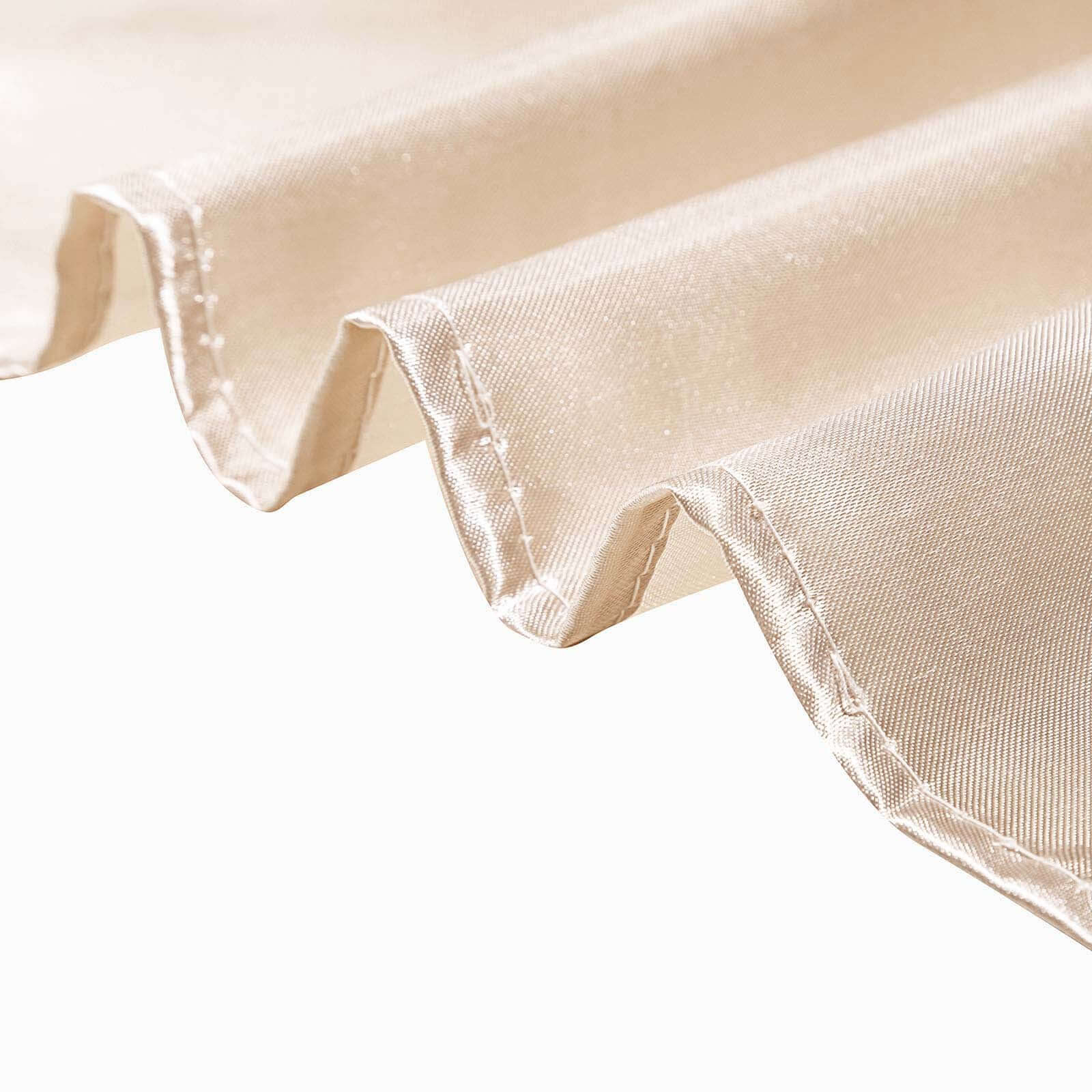 Satin 90 Round Tablecloth Beige - Smooth and Lustrous Table Cover