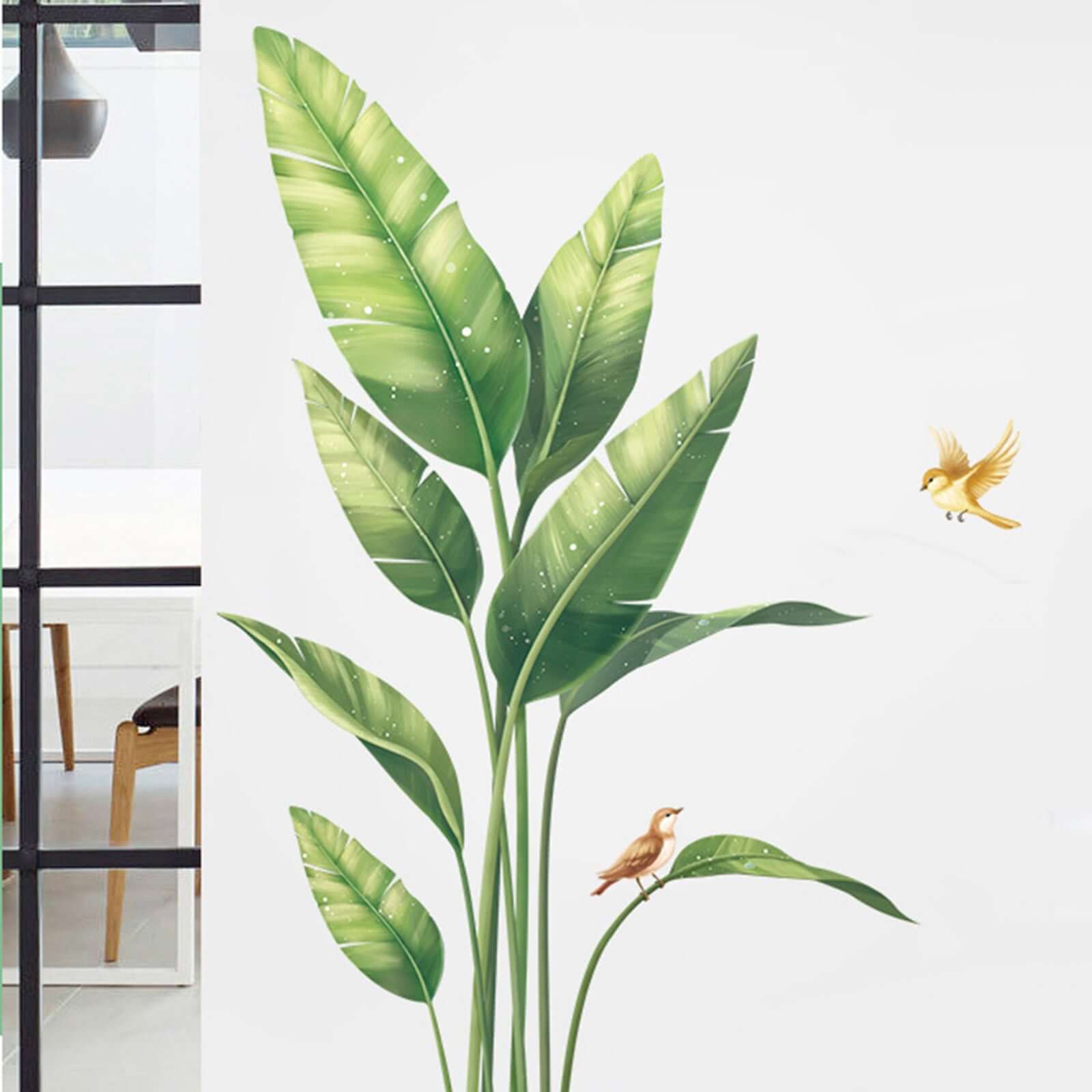 Bird of Paradise Tropical Plant Wall Decal, Peel and Stick Removable Stickers