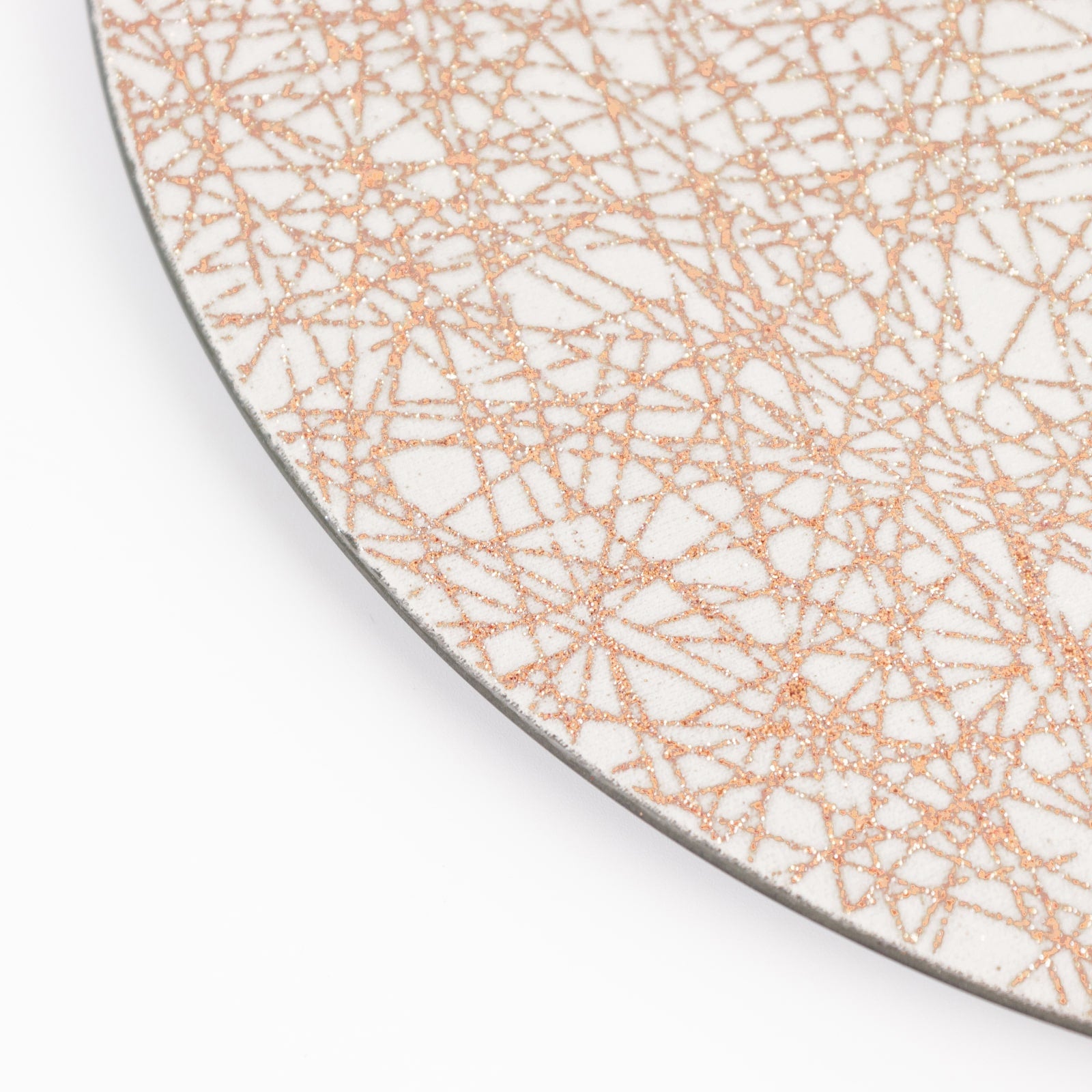 6-Pack Acrylic Round Charger Plates 13 in Rose Gold with Glitter Abstract Lines Pattern, Decorative Dinner Party Charger Tableware