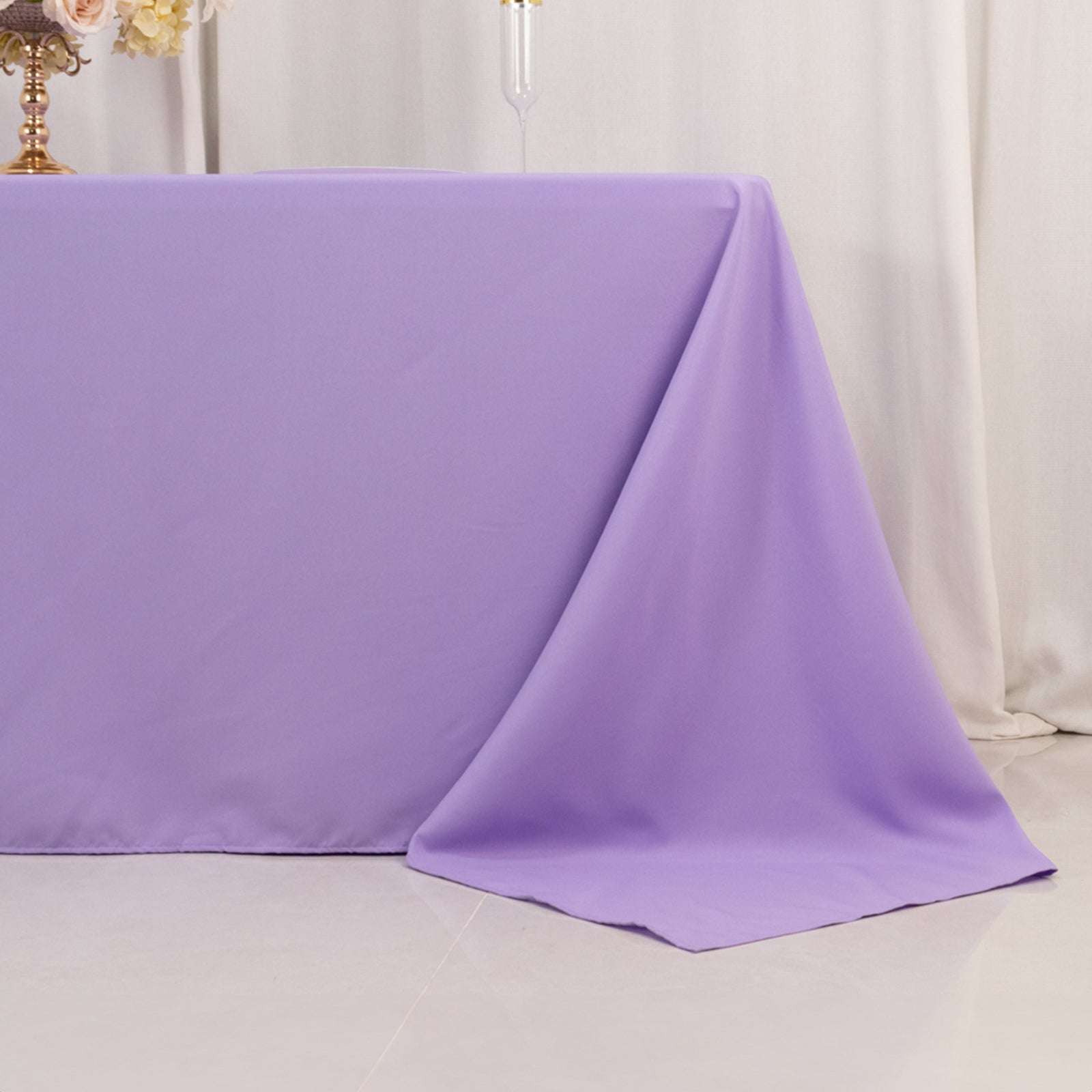 Premium Polyester 90x132 Rectangle Tablecloth Lavender Lilac - Seamless 220GSM Stain-Resistant Table Cover