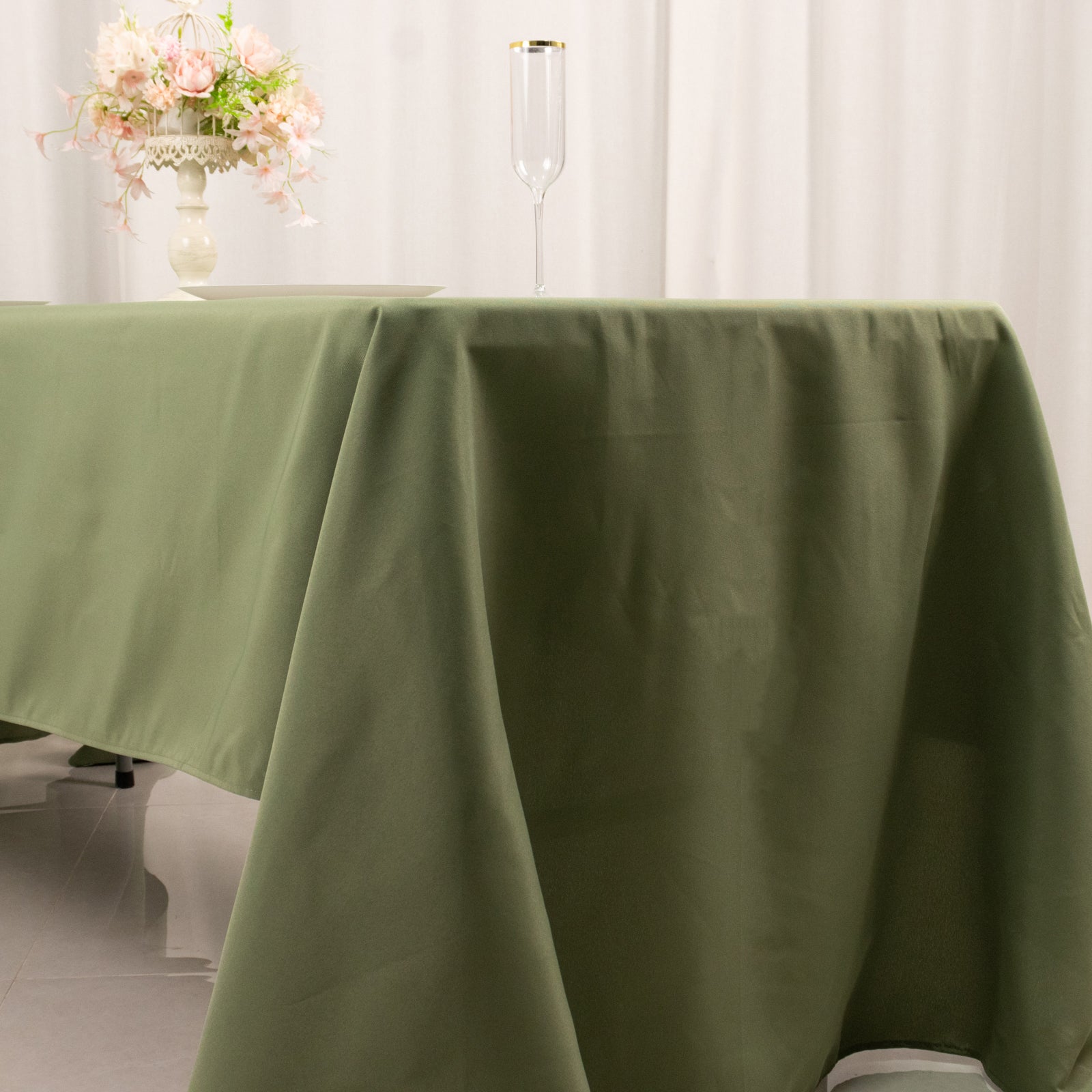 Premium Polyester 60x126 Rectangle Tablecloth Dusty Sage Green - Stain-Resistant 220GSM Finish Table Cover